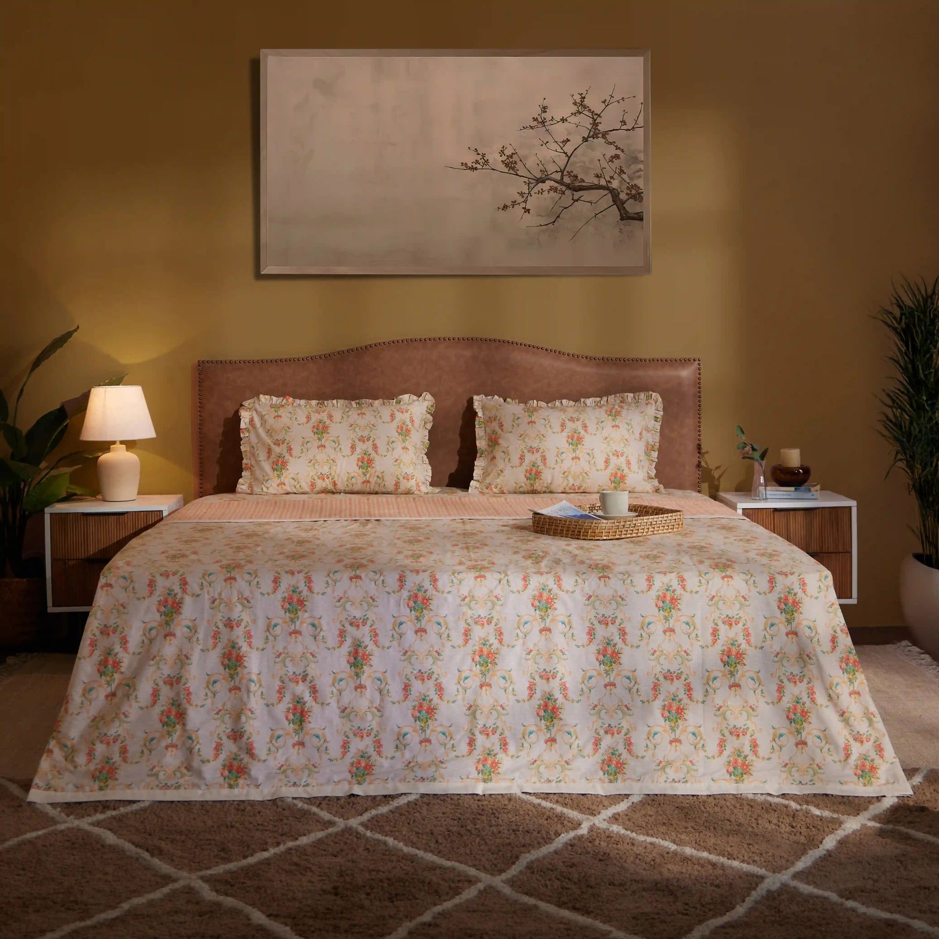 Floral 200 GSM 100% Cotton Multicolour Double Dohar | Bloomshire Luxe