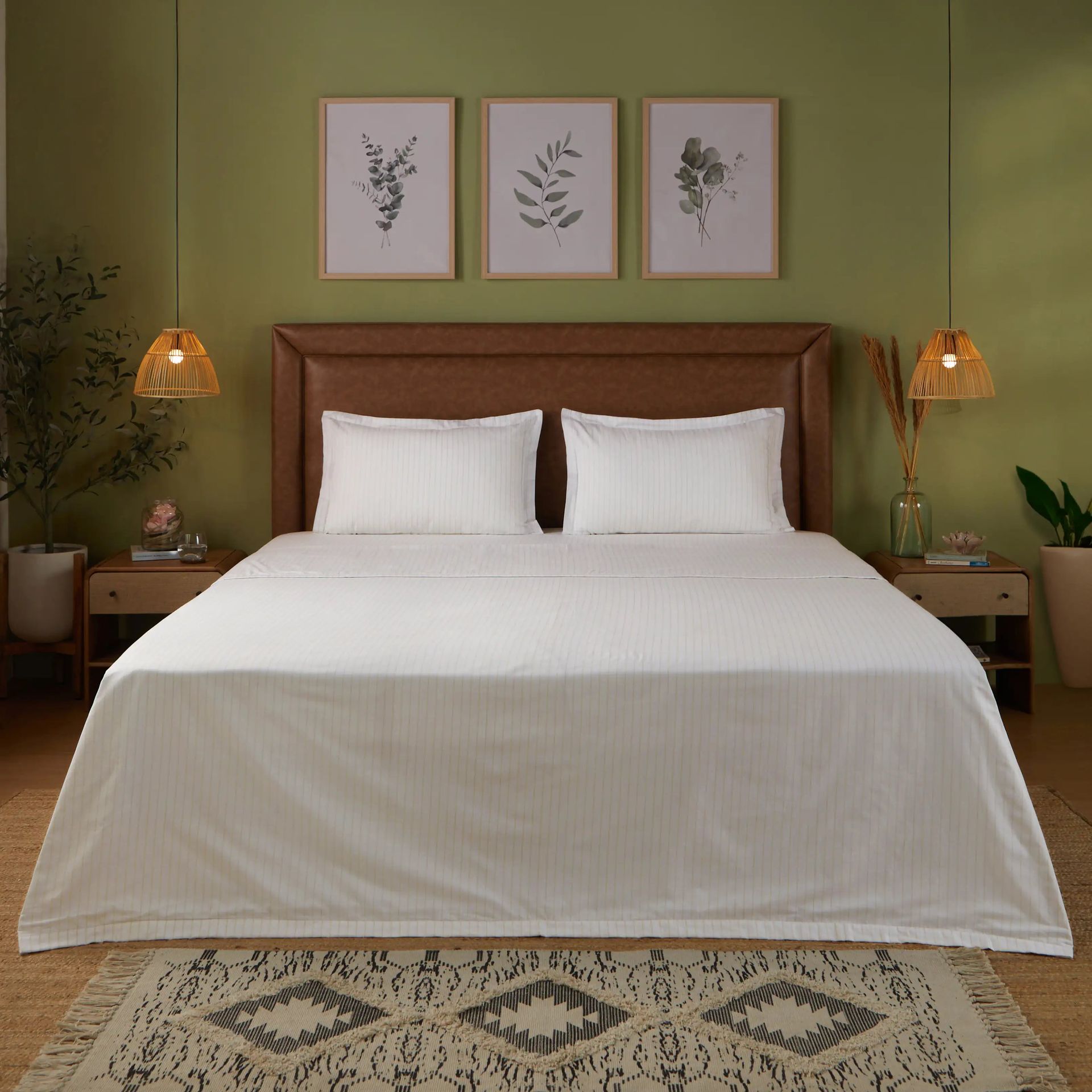Geometric 144 TC 100% Cotton Beige Double Dohar | Bloomshire Classic