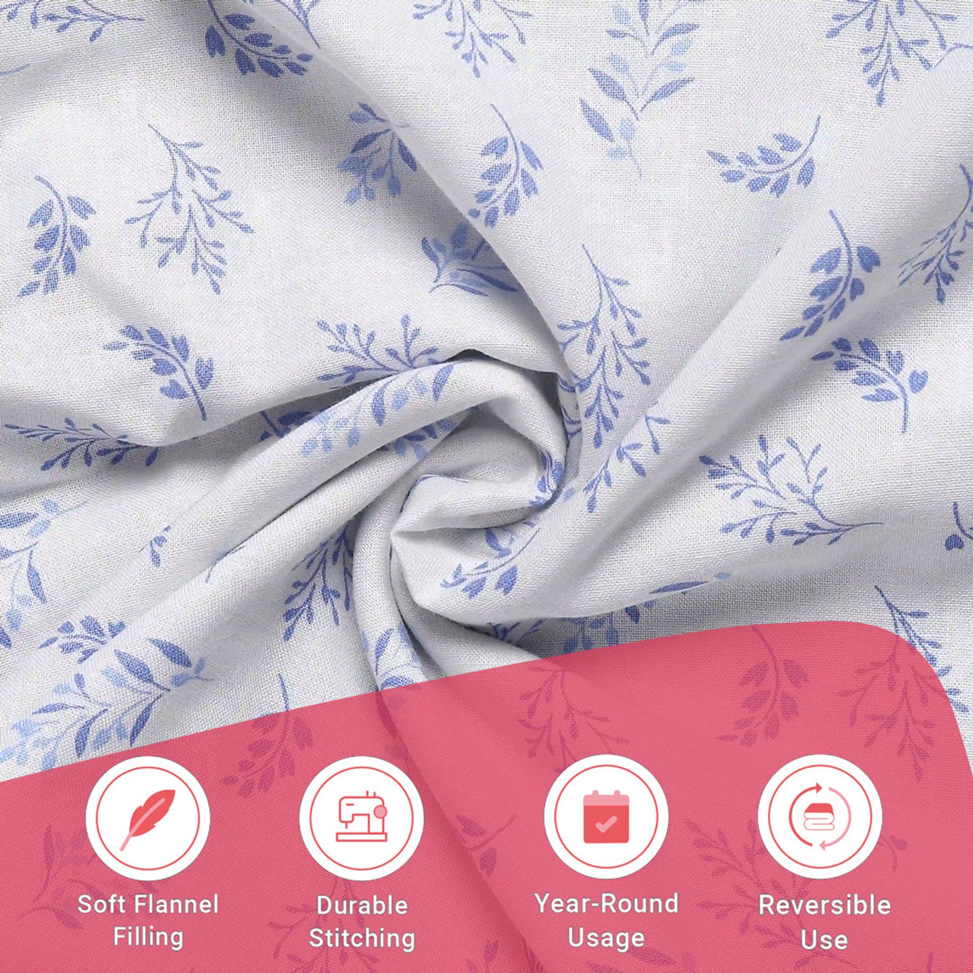 Floral 144 TC 100% Cotton Purple Double Dohar | Bloomshire Classic