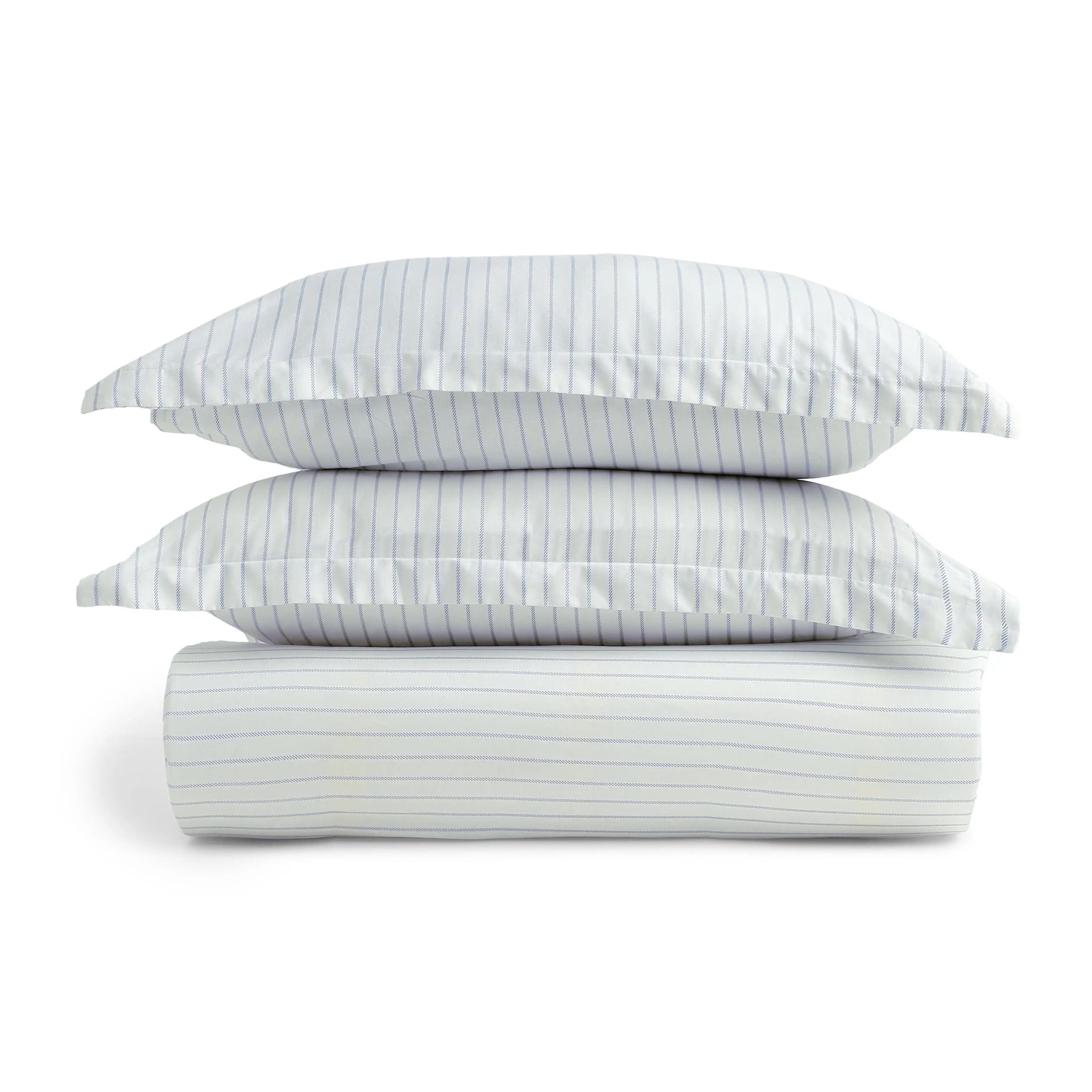 Geometric 144 TC 100% Cotton Blue Queen Fitted Sheet Set | Bloomshire Classic