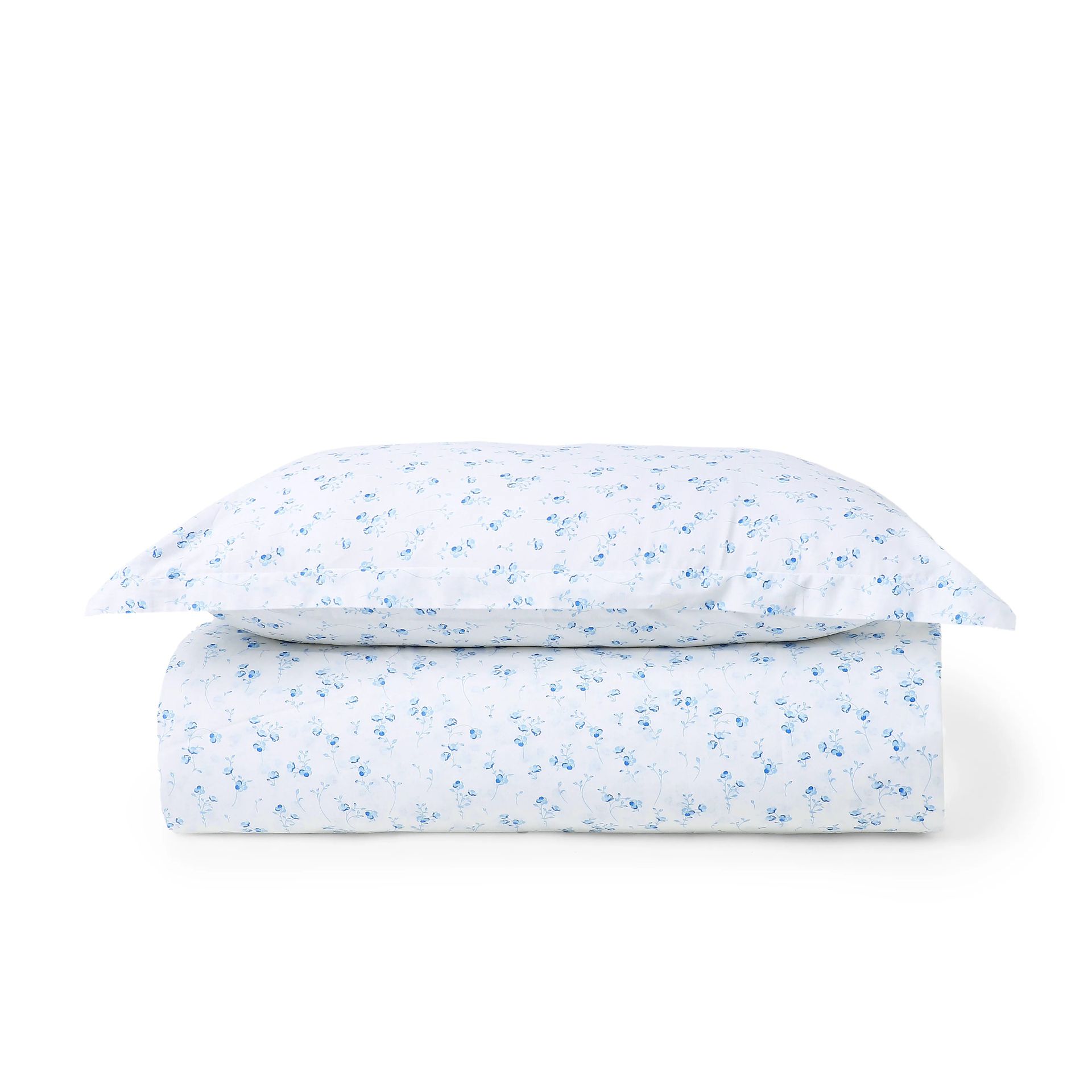Floral 144 TC 100% Cotton Ocean Blue Single Bedsheet Set | Bloomshire Classic