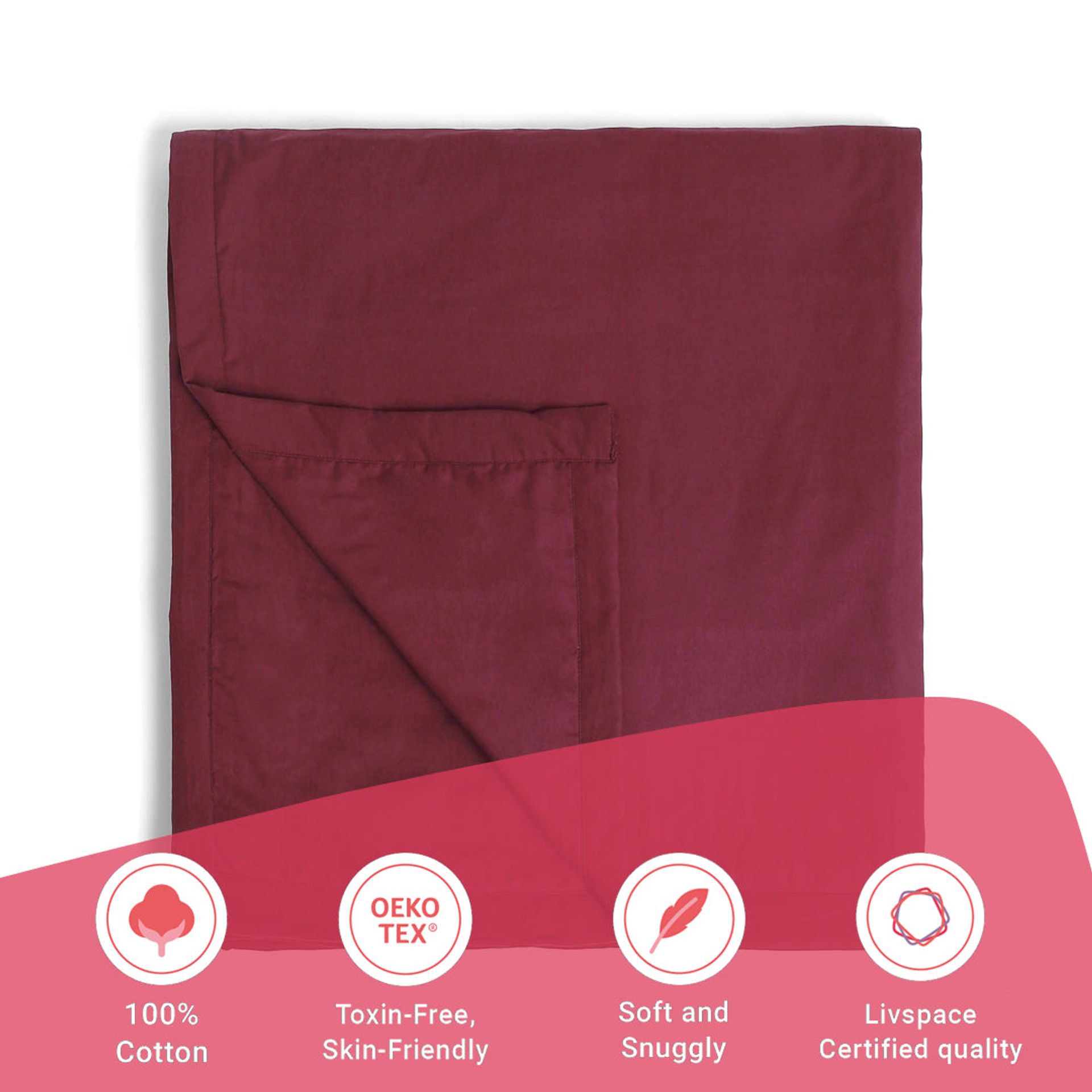 Solid Dyed 144 GSM 100% Cotton Windsor Wine Double Dohar | Paleto