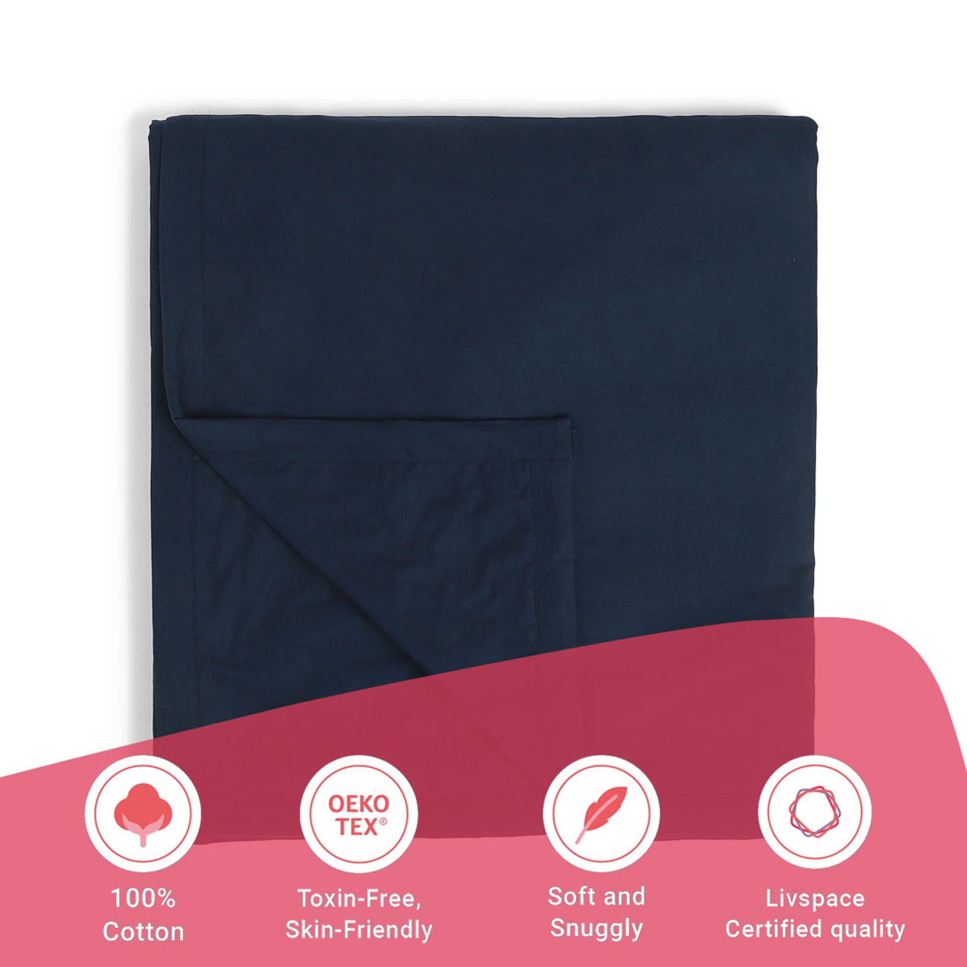 Solid Dyed 144 GSM 100% Cotton Navy Double Dohar | Paleto