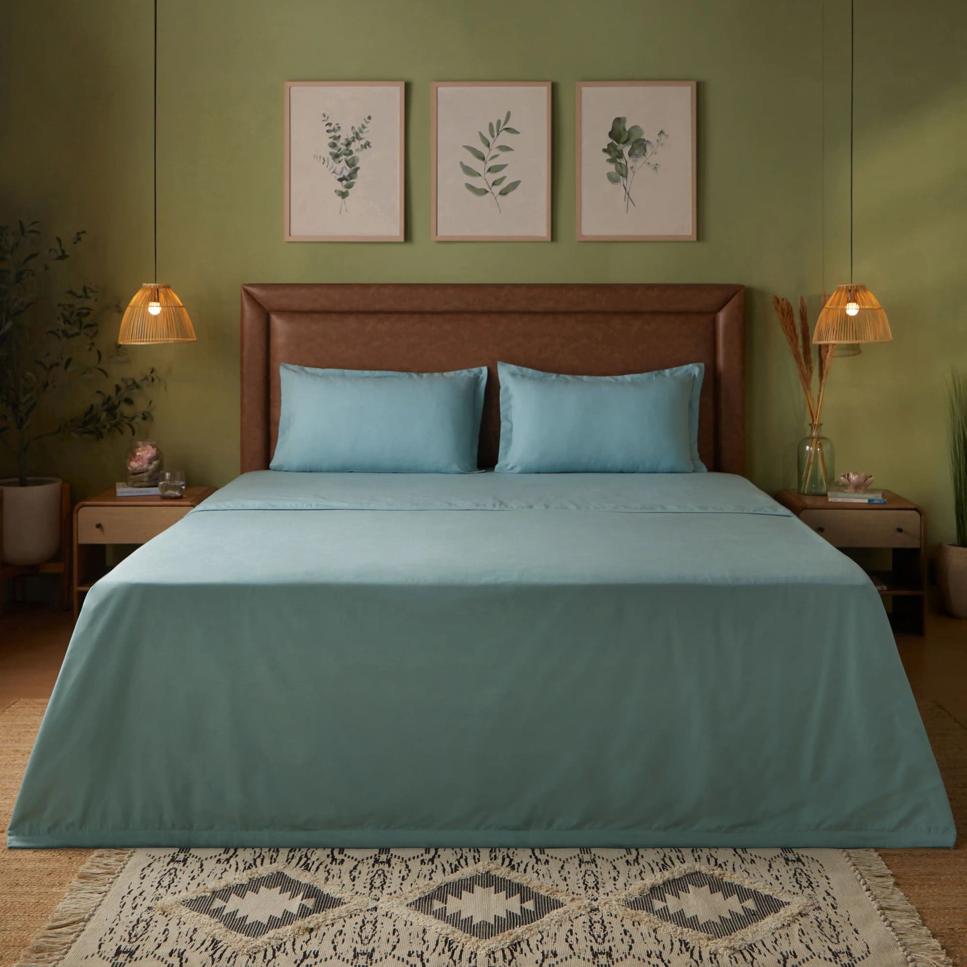 Solid Dyed 144 GSM 100% Cotton Blue Sky Double Dohar | Paleto