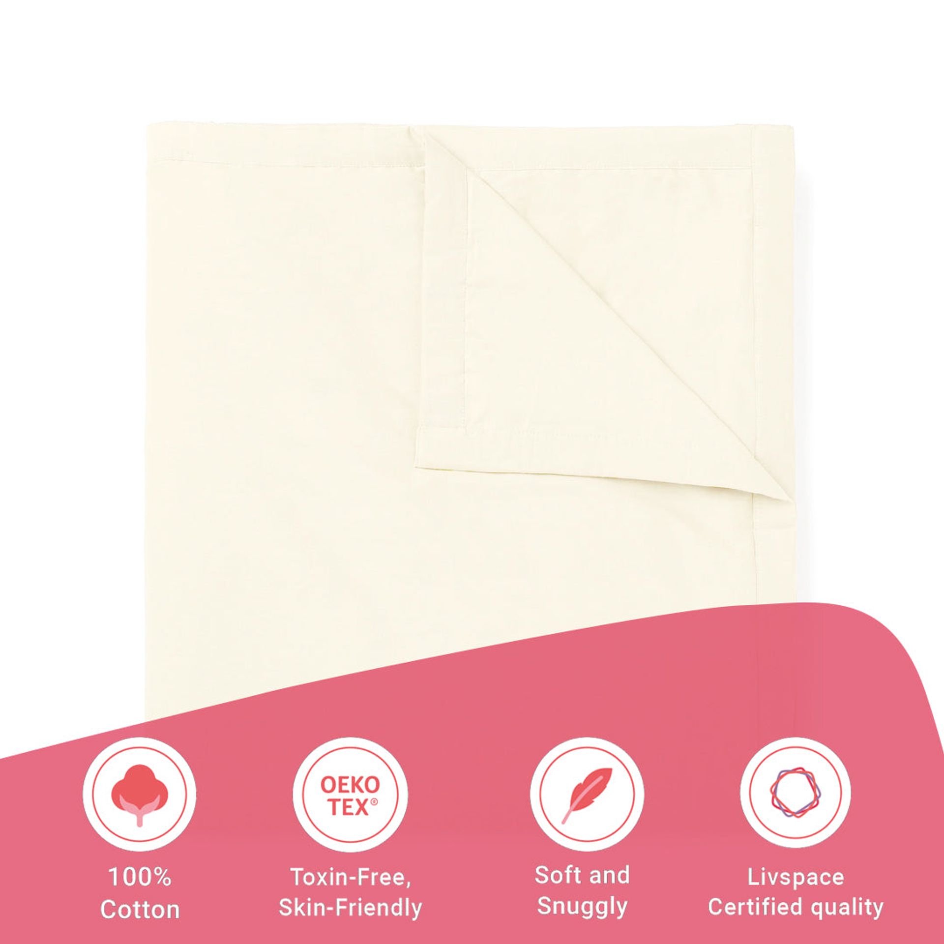 Solid Dyed 144 GSM 100% Cotton Ivory Double Dohar | Paleto