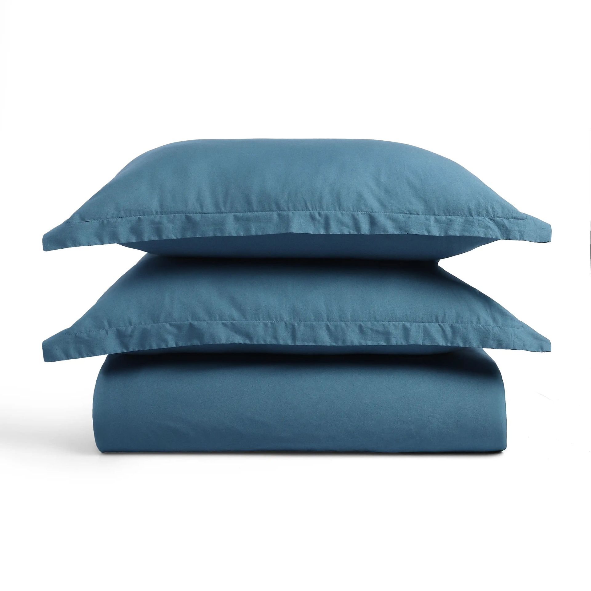 Solid Dyed 144 TC 100% Cotton Mineral Queen Fitted Sheet Set | Paleto