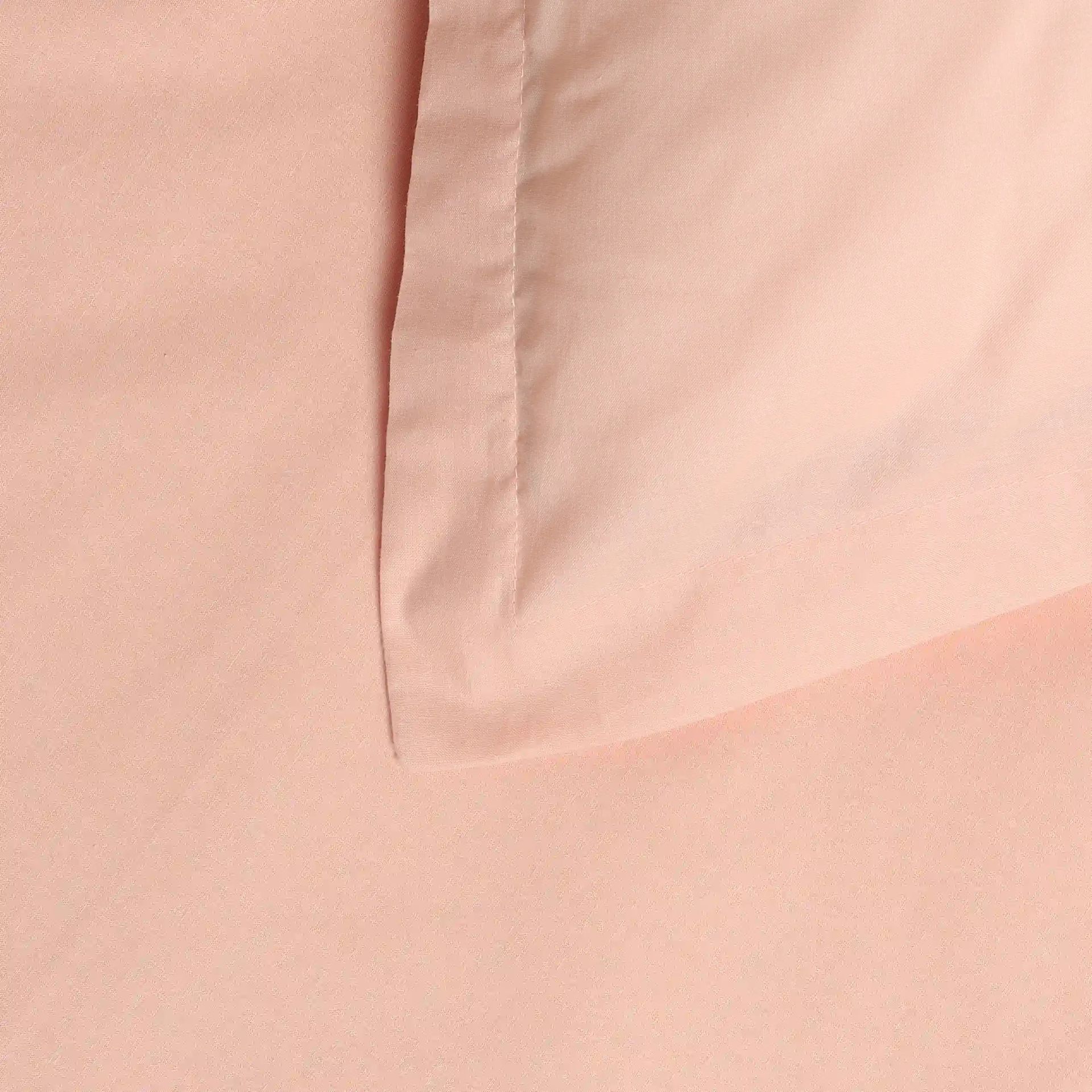 Solid Dyed 144 TC 100% Cotton Veiled Rose Queen Fitted Sheet Set | Paleto