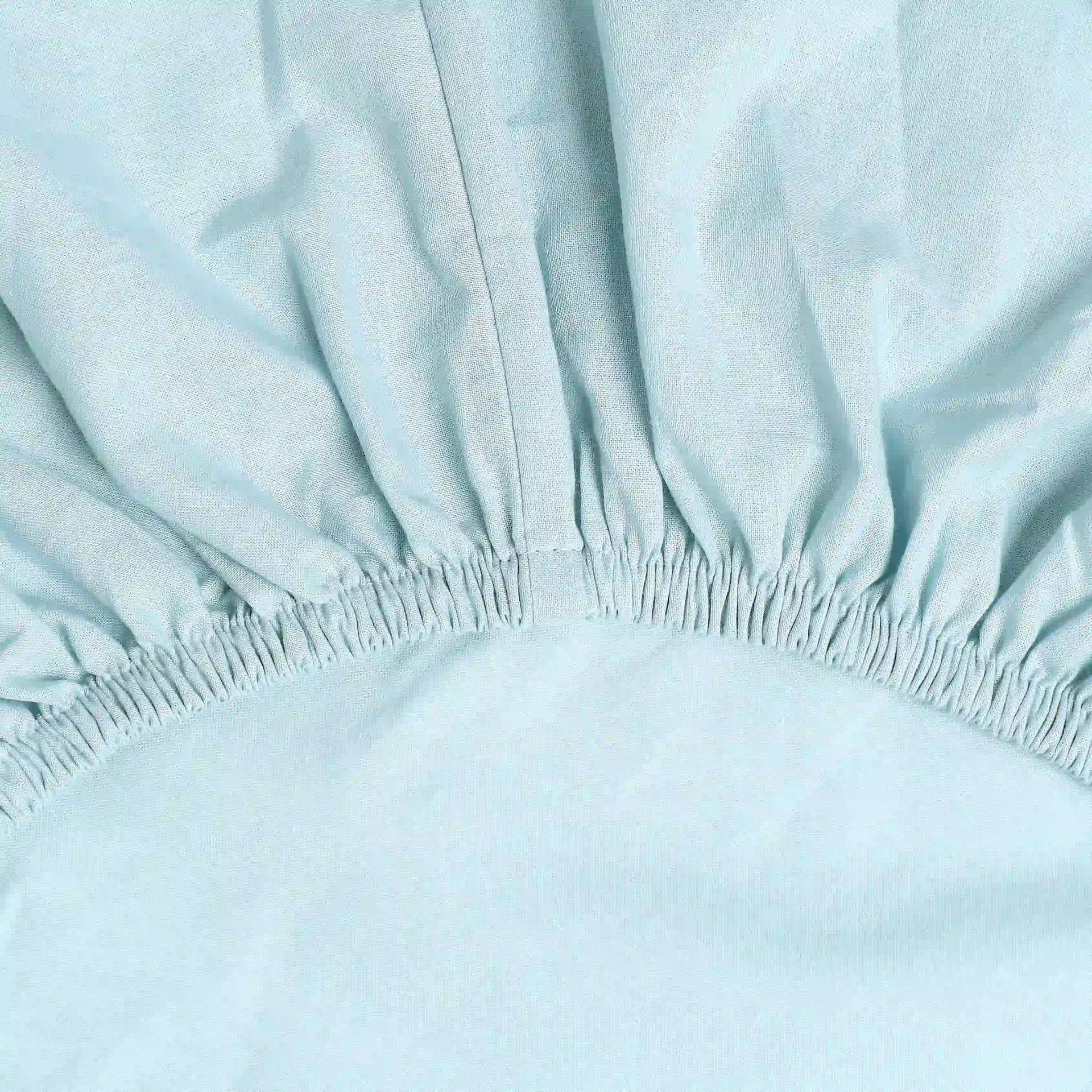 Solid Dyed 144 TC 100% Cotton Blue Sky Queen Fitted Sheet Set | Paleto
