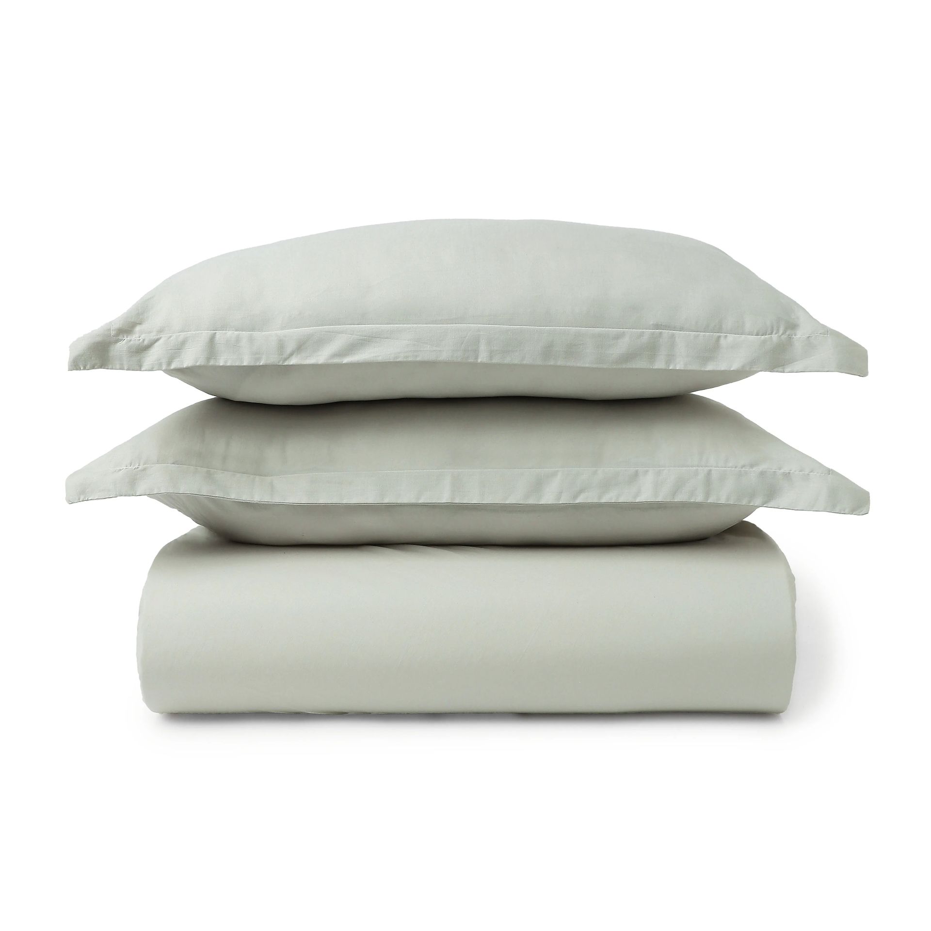 Solid Dyed 144 TC 100% Cotton Silver Queen Fitted Sheet Set | Paleto