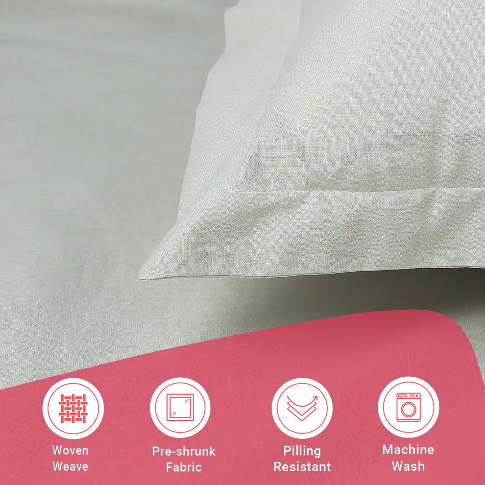 Solid Dyed 144 TC 100% Cotton Silver Queen Fitted Sheet Set | Paleto