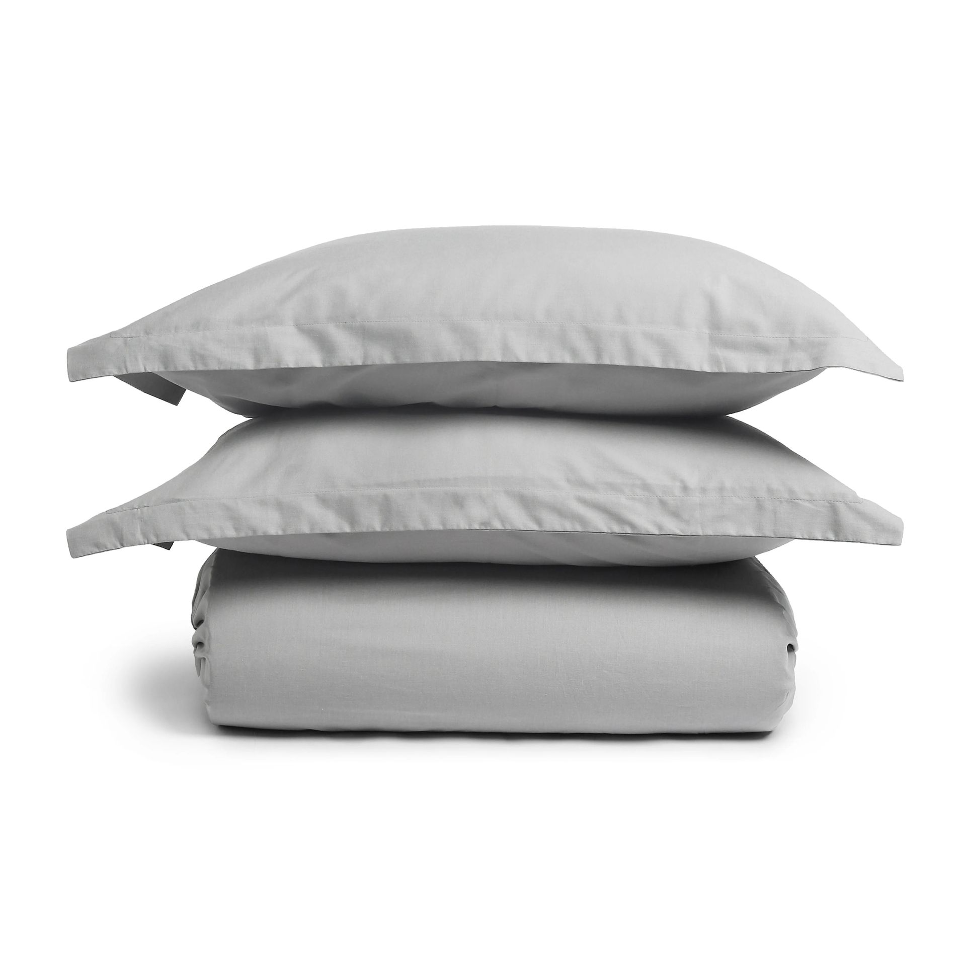 Solid Dyed 144 TC 100% Cotton Grey Queen Fitted Sheet Set | Paleto