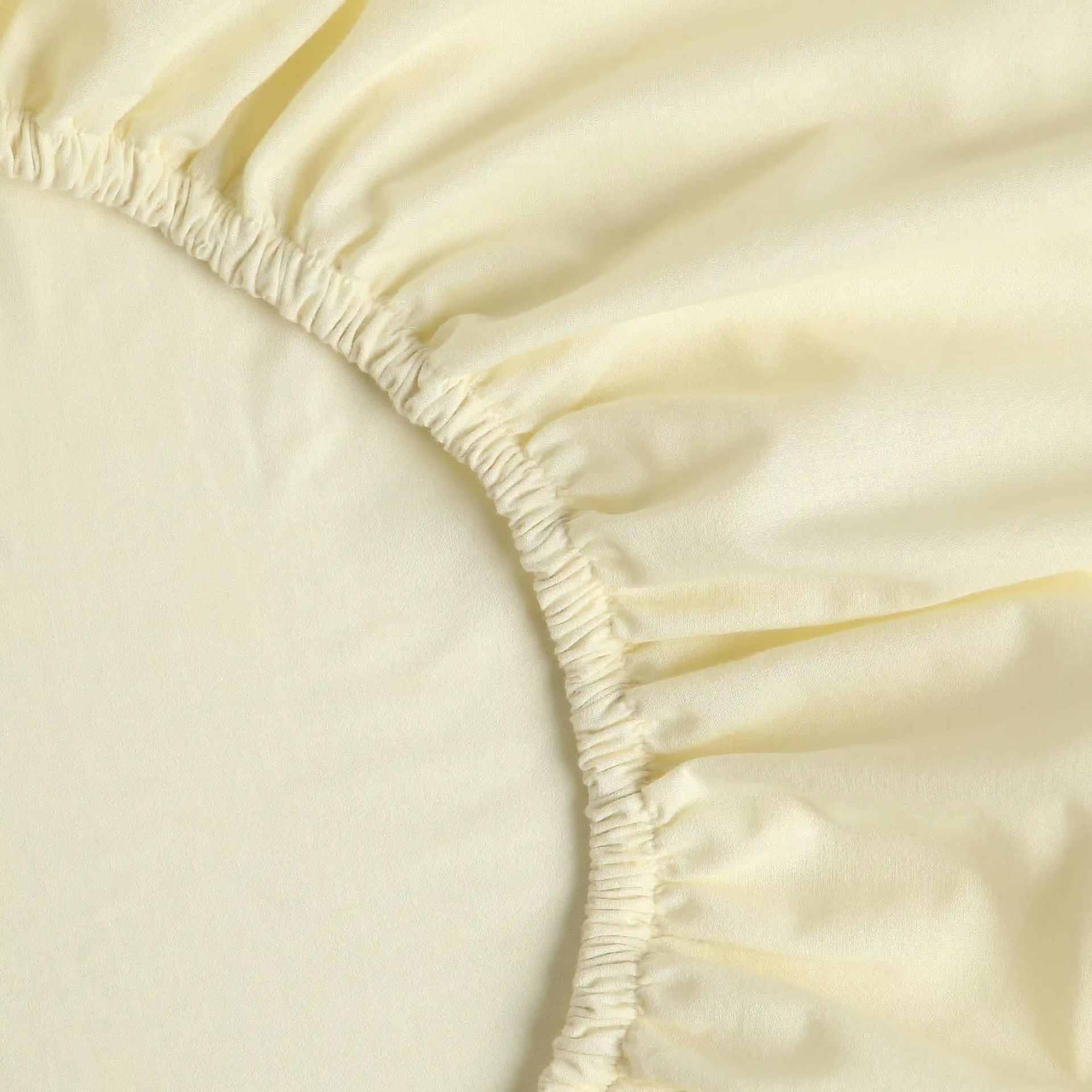 Solid Dyed 144 TC 100% Cotton Ivory Queen Fitted Sheet Set | Paleto