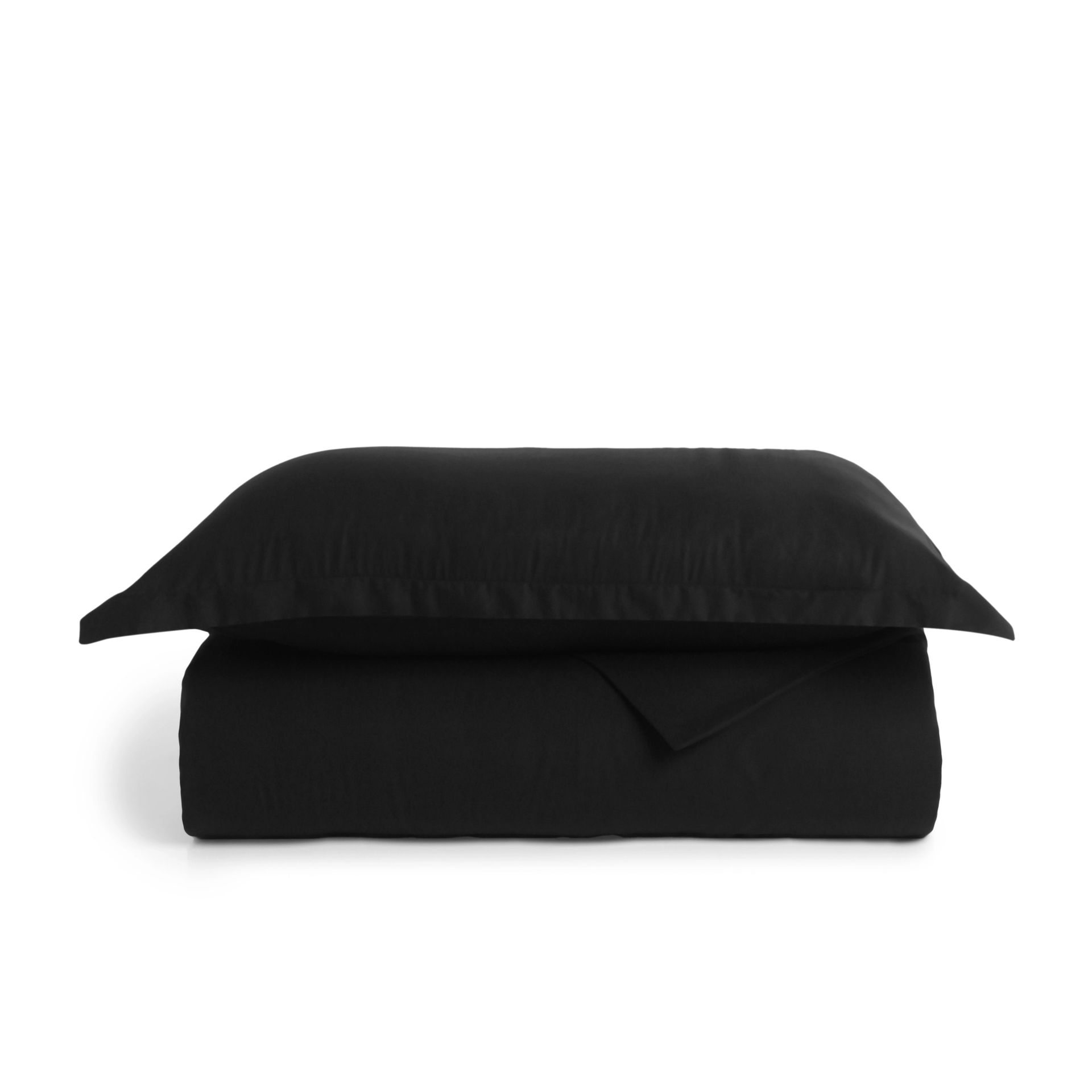 Solid Dyed 144 TC 100% Cotton Black Single Bedsheet Set | Paleto