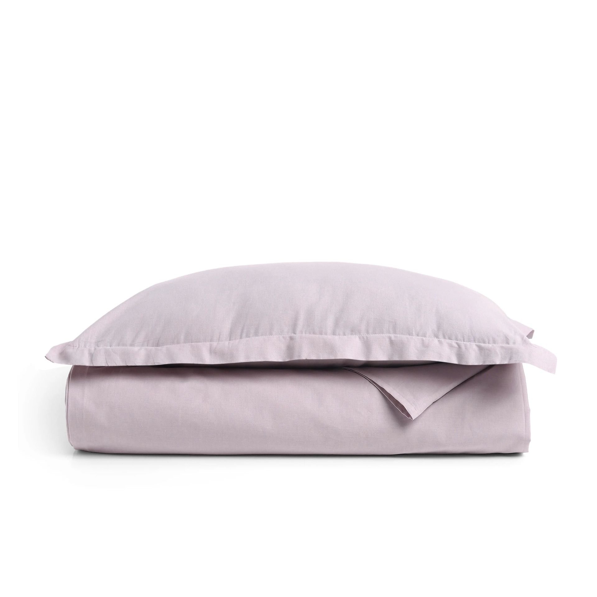 Solid Dyed 144 TC 100% Cotton Grey Lavender Single Bedsheet Set | Paleto