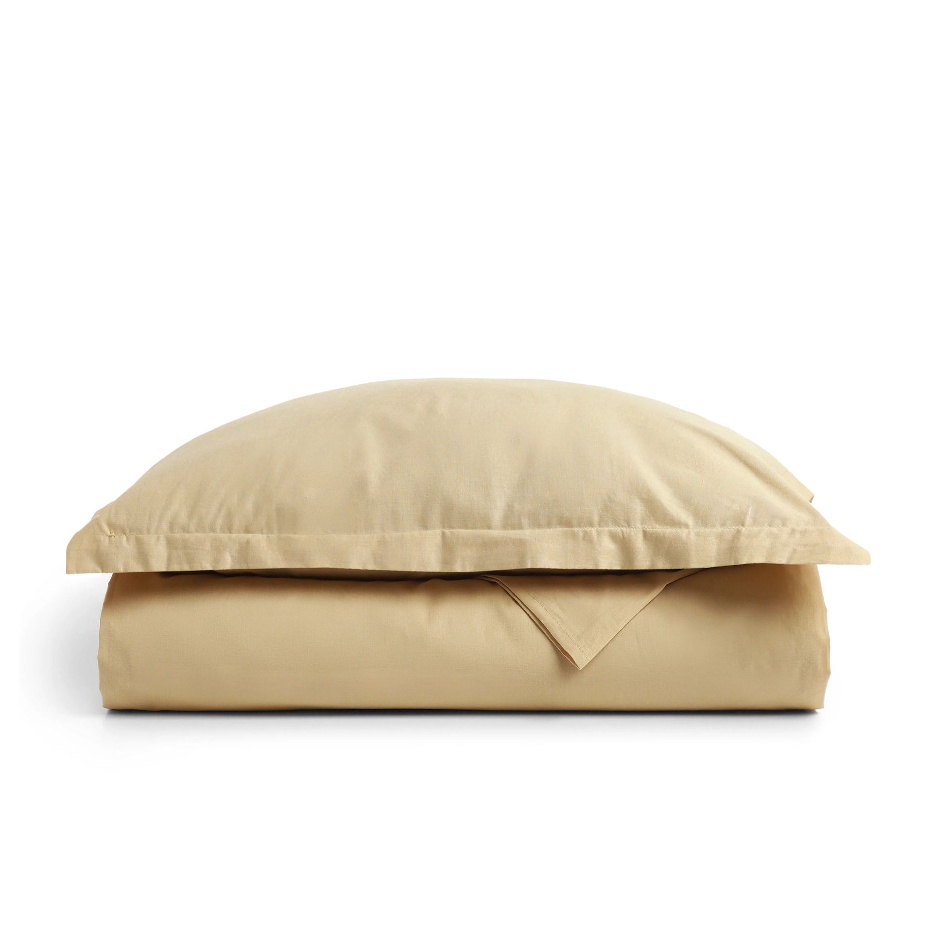 Solid Dyed 144 TC 100% Cotton Beige Single Bedsheet Set | Paleto