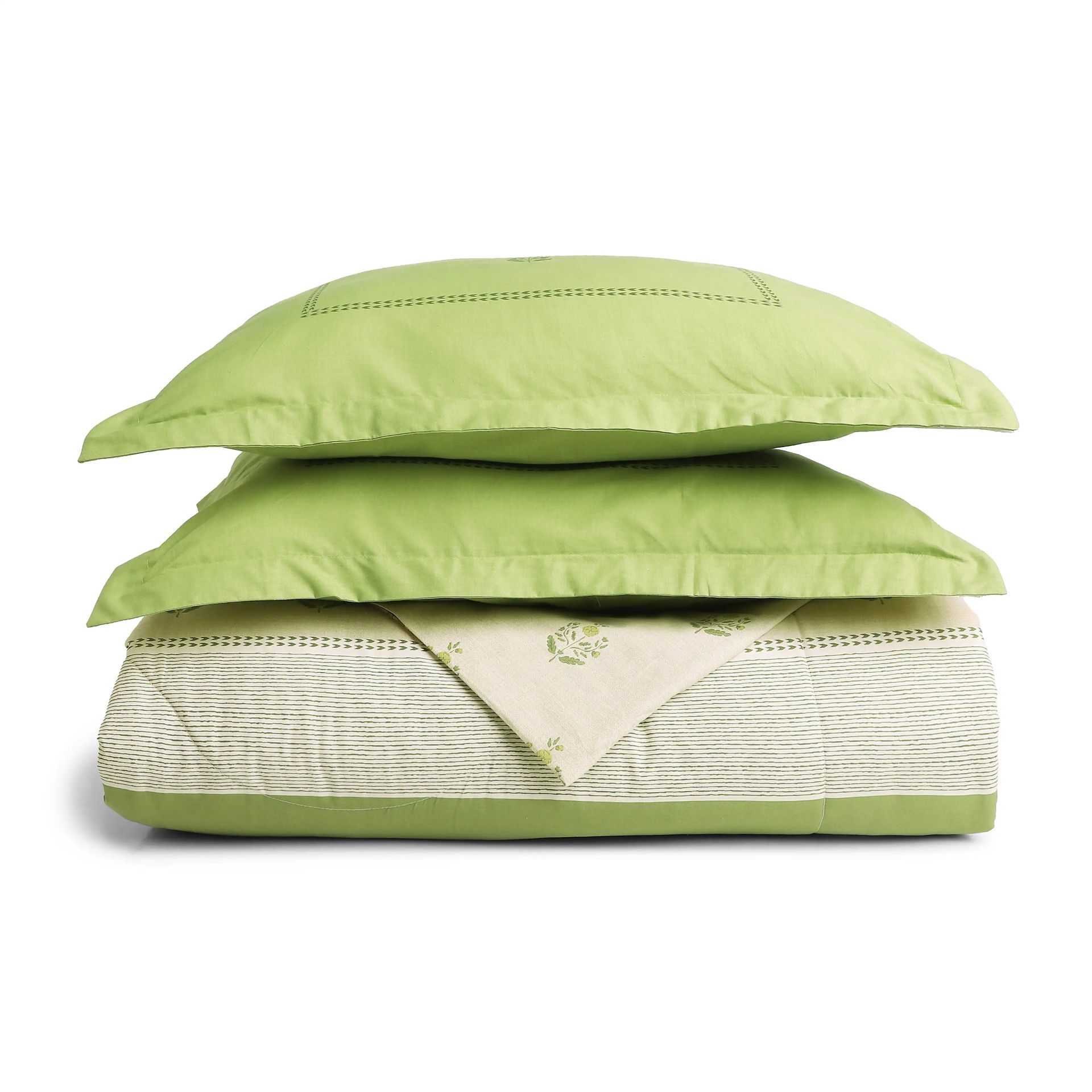 Indian Heritage 144 TC Cotton Indian Moss Double Bedding Set | Chippa Lane