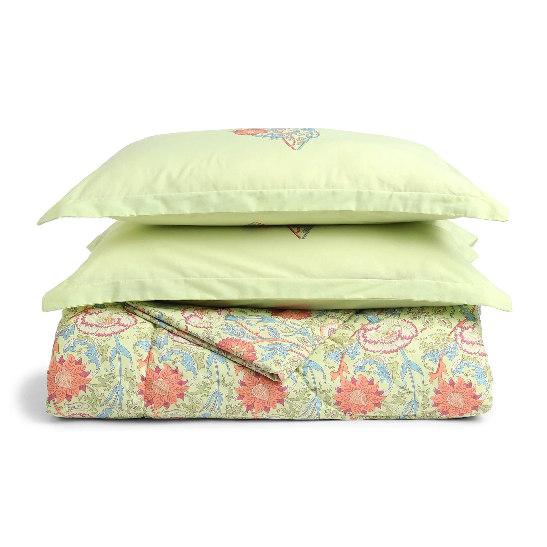Indian Heritage 144 TC Cotton Green Double Bedding Set | Chippa Lane