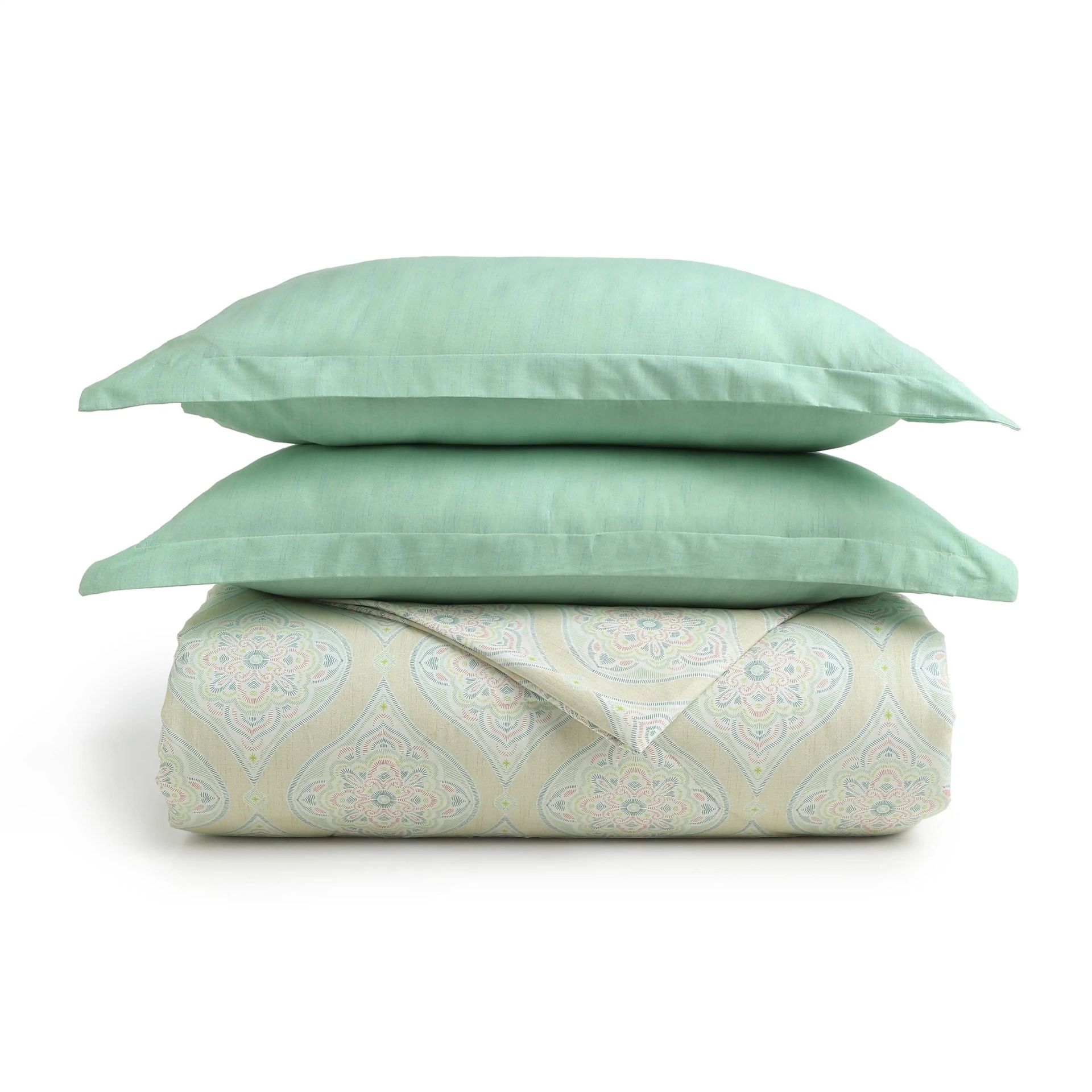 Indian Heritage 144 TC Cotton Sage Double Bedding Set | Chippa Lane