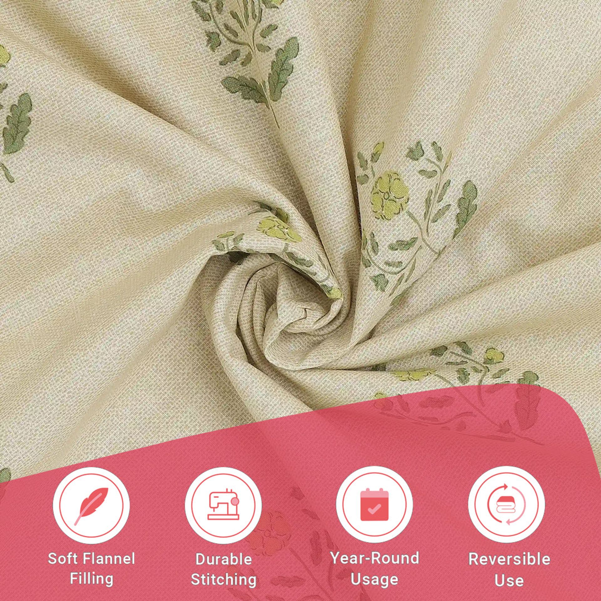 Indian Heritage 144 TC 100% Cotton Indian Moss Double Dohar | Chippa Lane