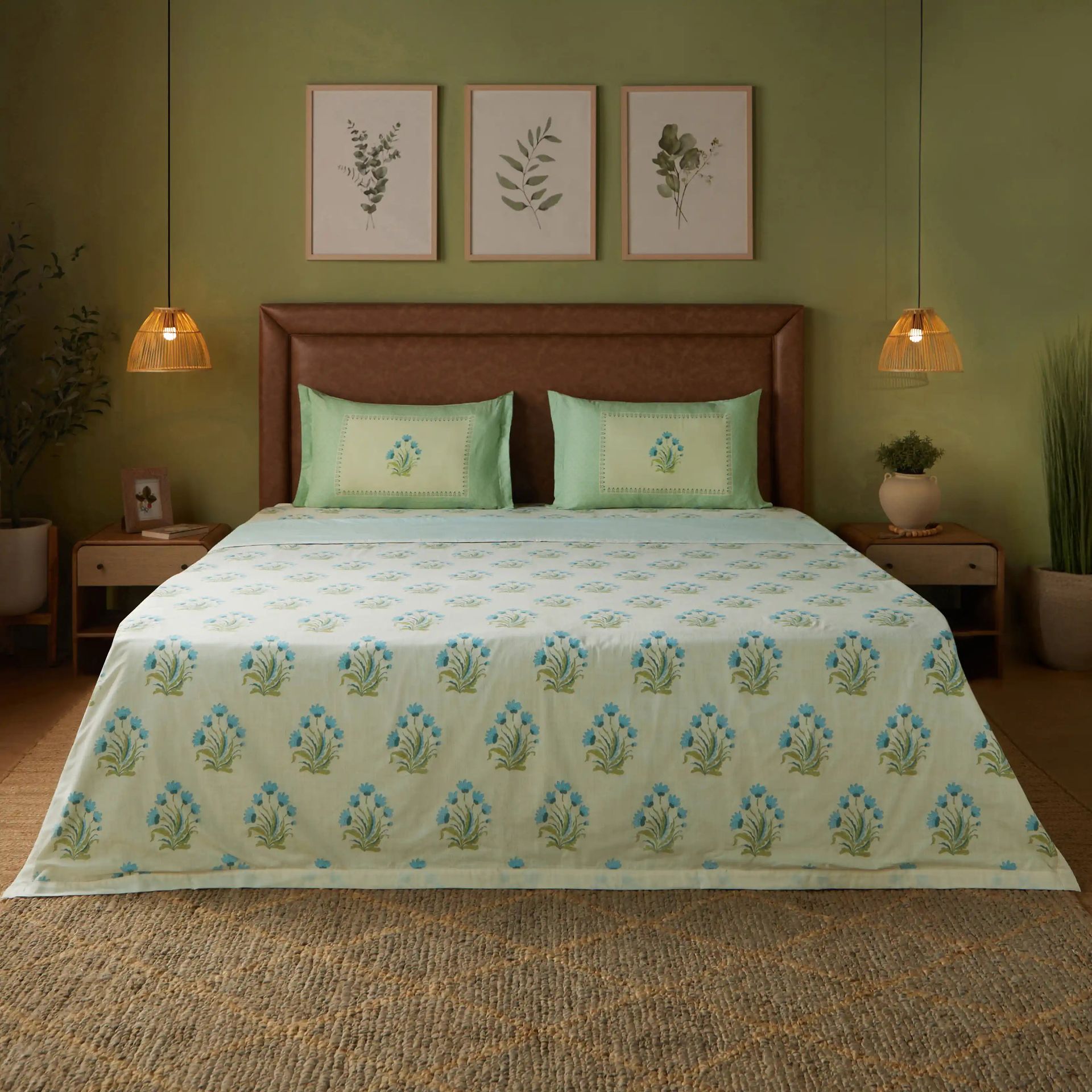 Indian Heritage 144 TC 100% Cotton Indian Sage Double Dohar | Chippa Lane