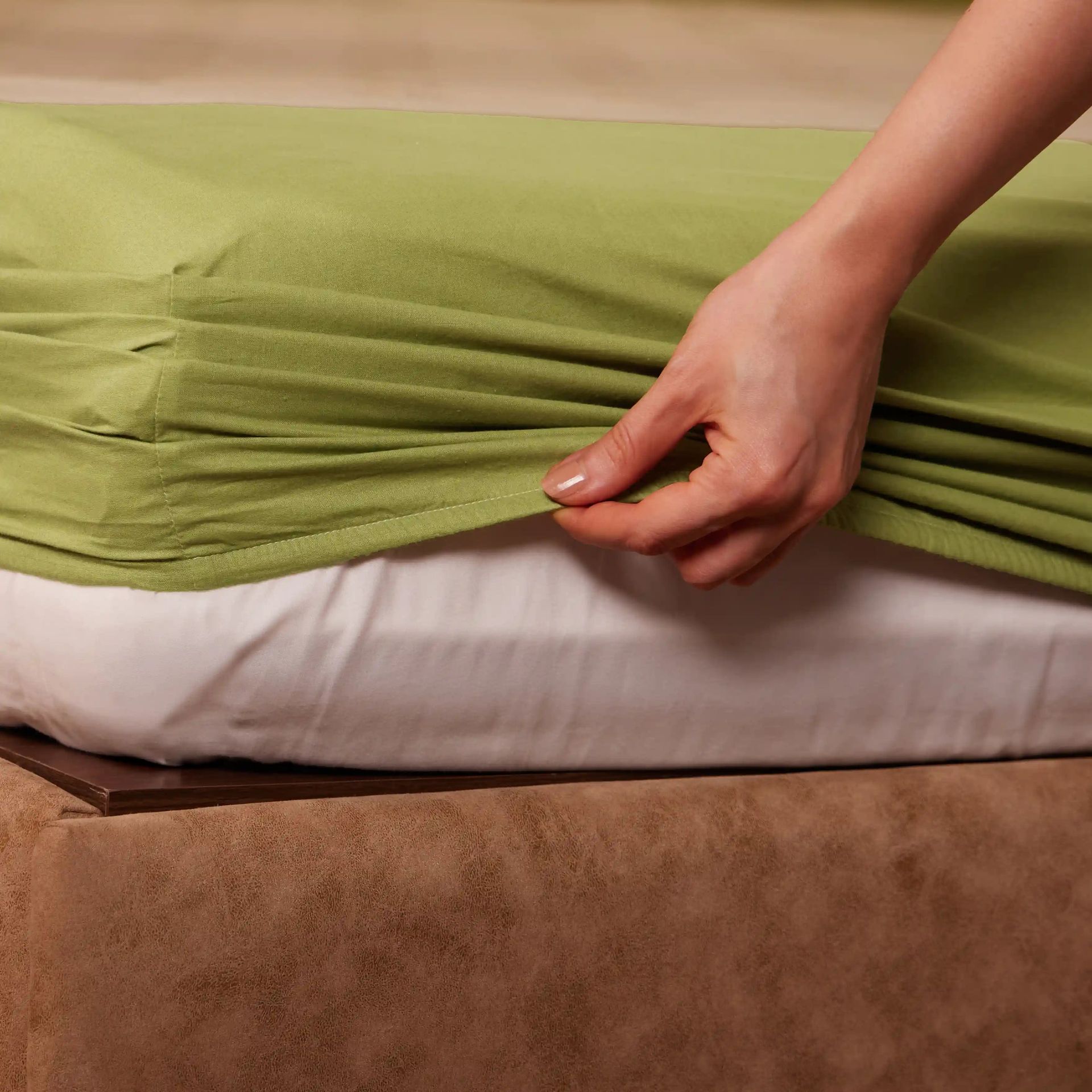 Indian Heritage 144 TC 100% Cotton Indian Moss Queen Fitted Sheet Set | Chippa Lane