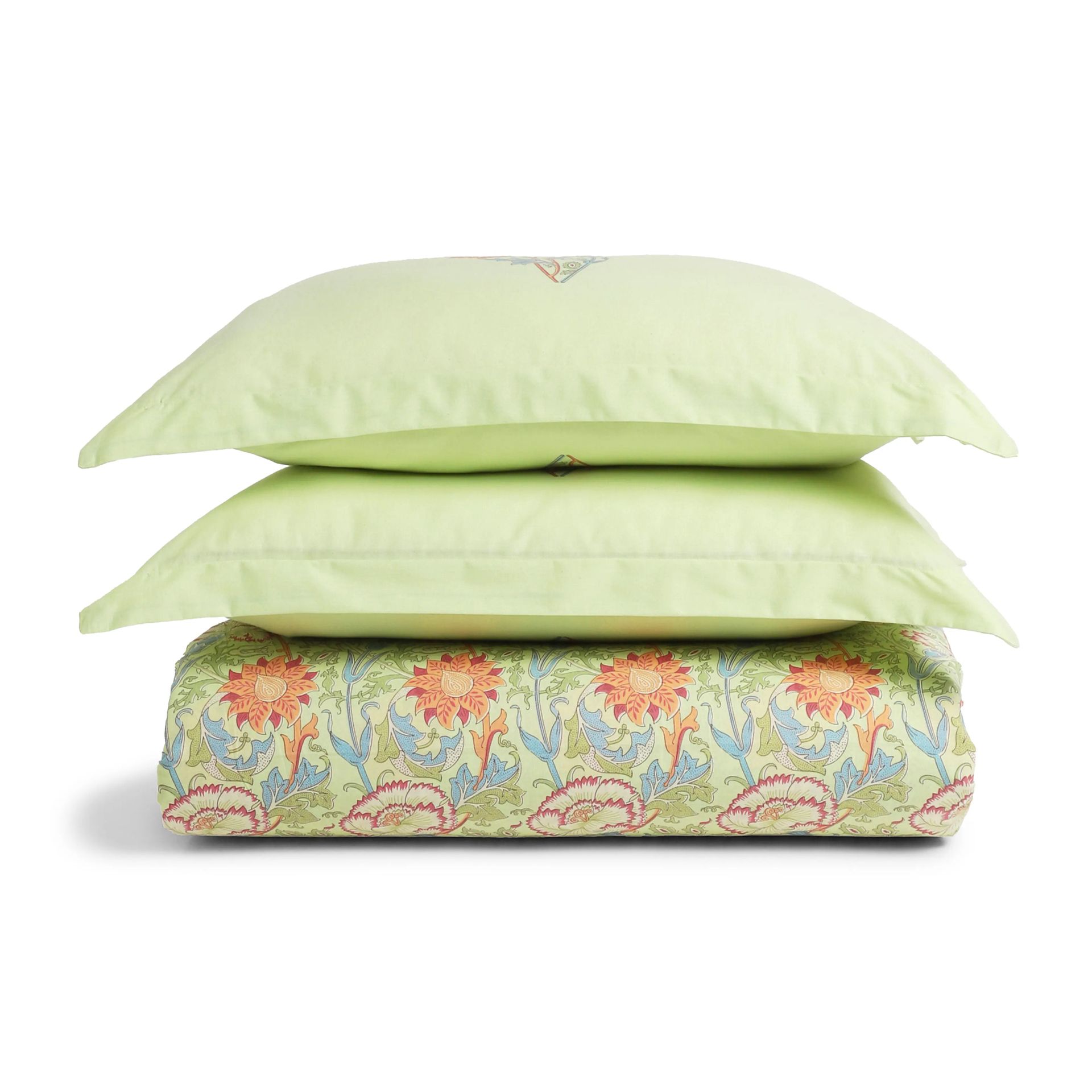 Indian Heritage 144 TC 100% Cotton Green Queen Fitted Sheet Set | Chippa Lane