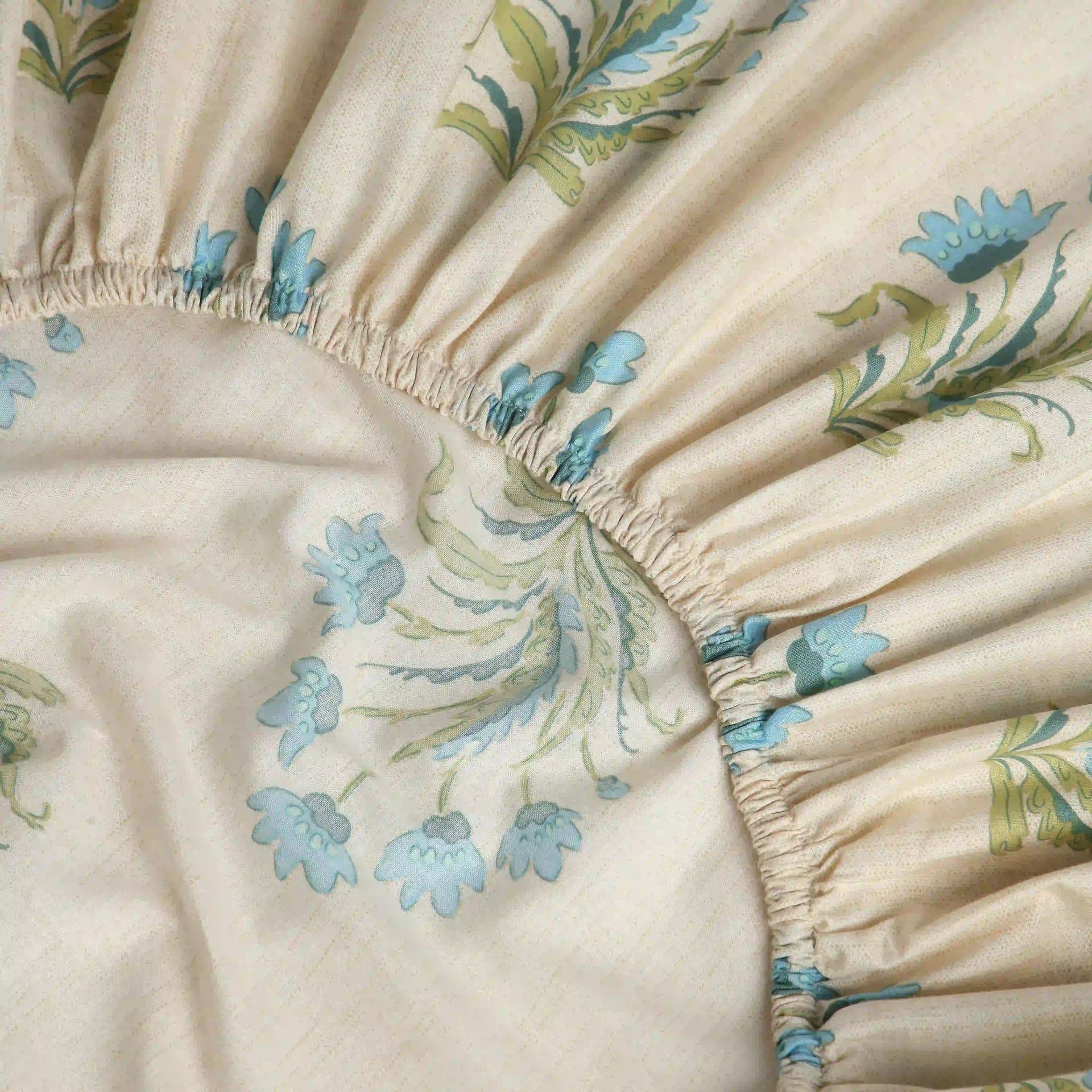 Indian Heritage 144 TC 100% Cotton Indian Sage Queen Fitted Sheet Set | Chippa Lane