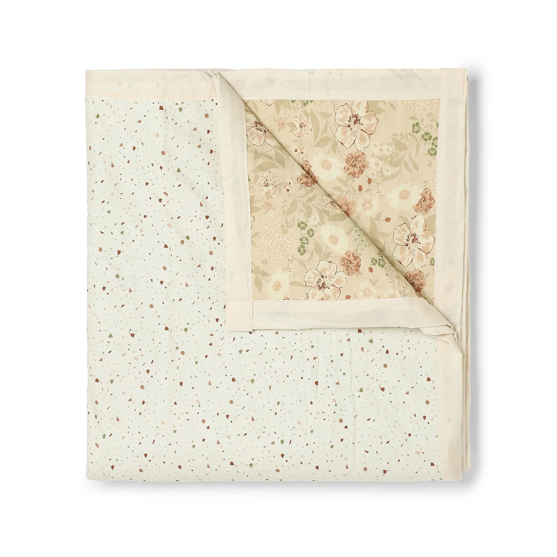 Floral Geometric 144 TC 100% Cotton Cream Bloom Double Dohar | Mishella