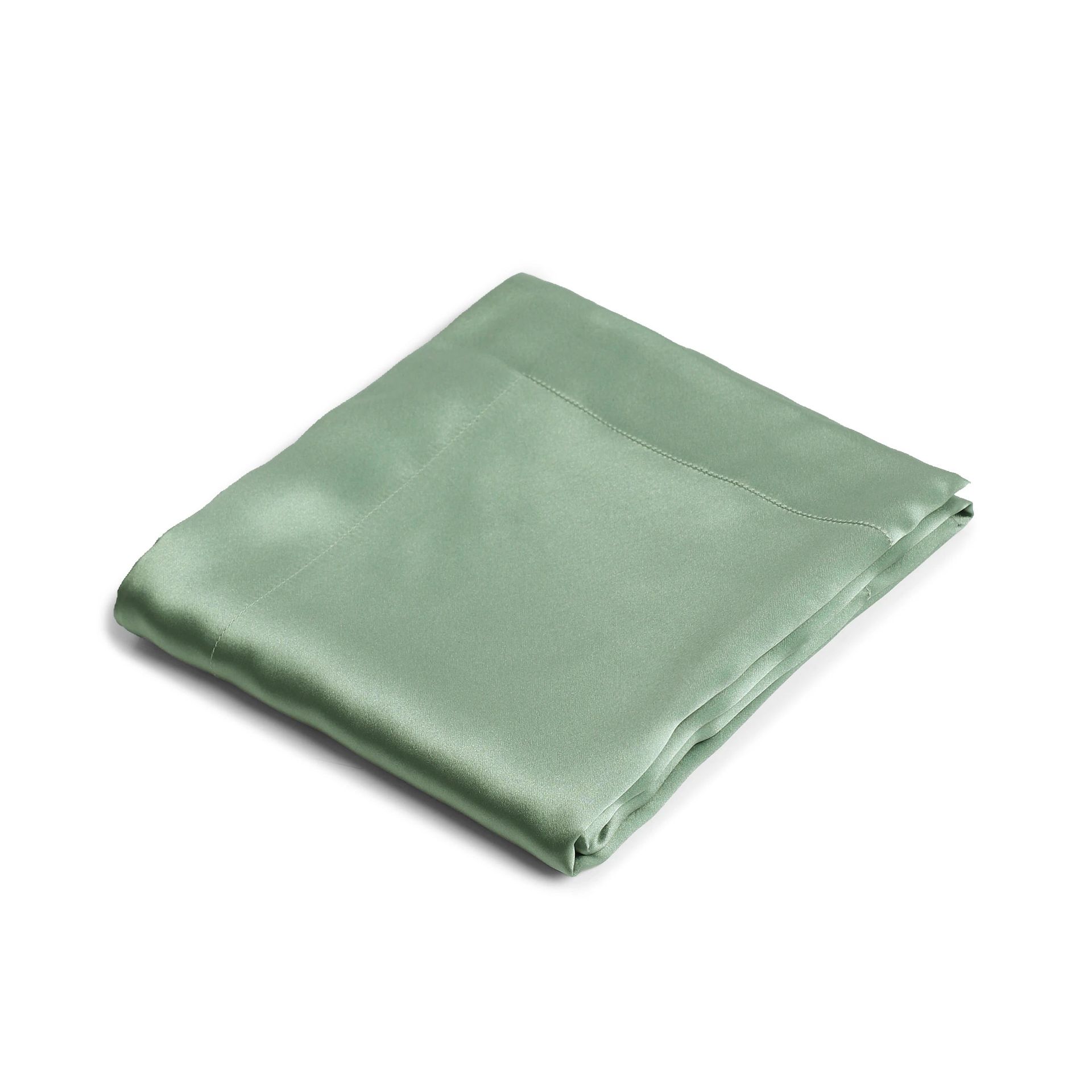 Solid Dyed 100% Mulberry Silk Frosty Green Double Silk Pillow Cover | Lisseto