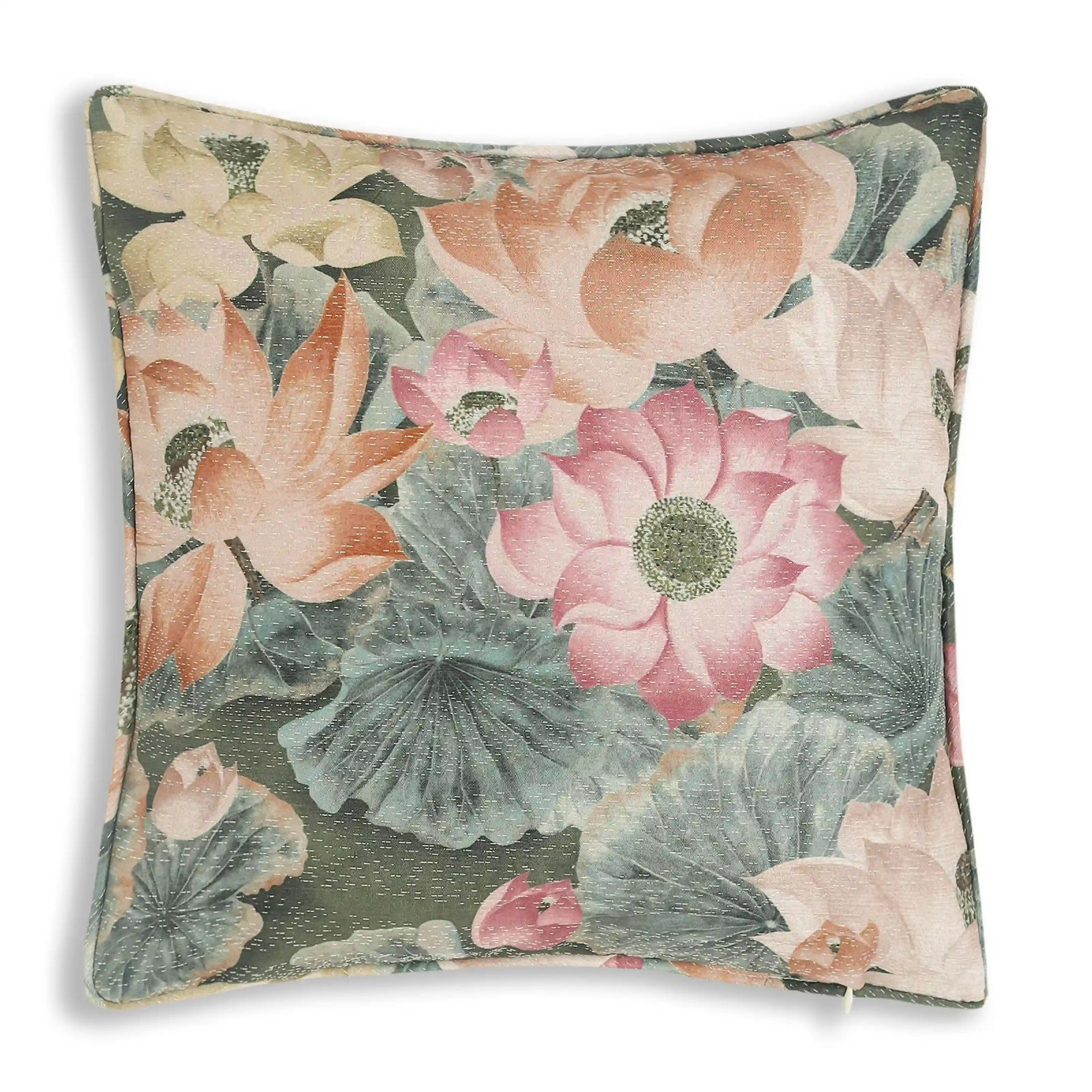 Floral Polyester Blend Vintage Meadow Cushion Cover | Espricia
