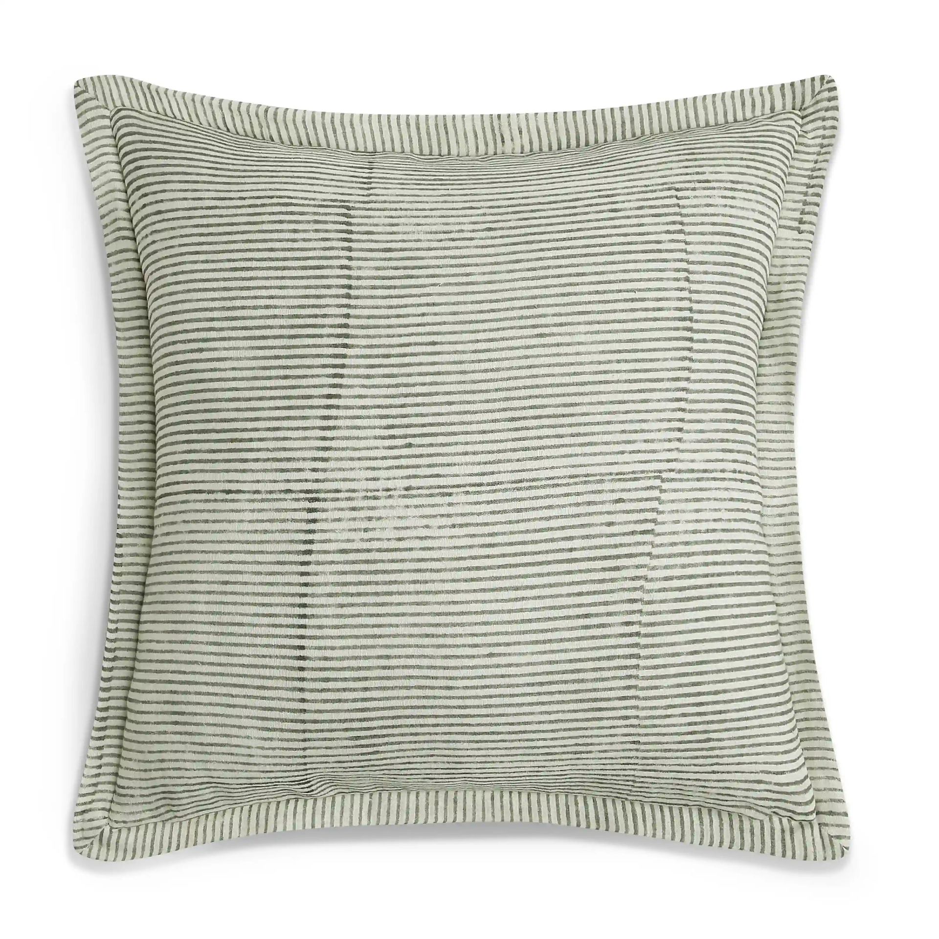 Indian Heritage 5 Layer Gauze Cotton Tropical Green Cushion Cover | Espricia