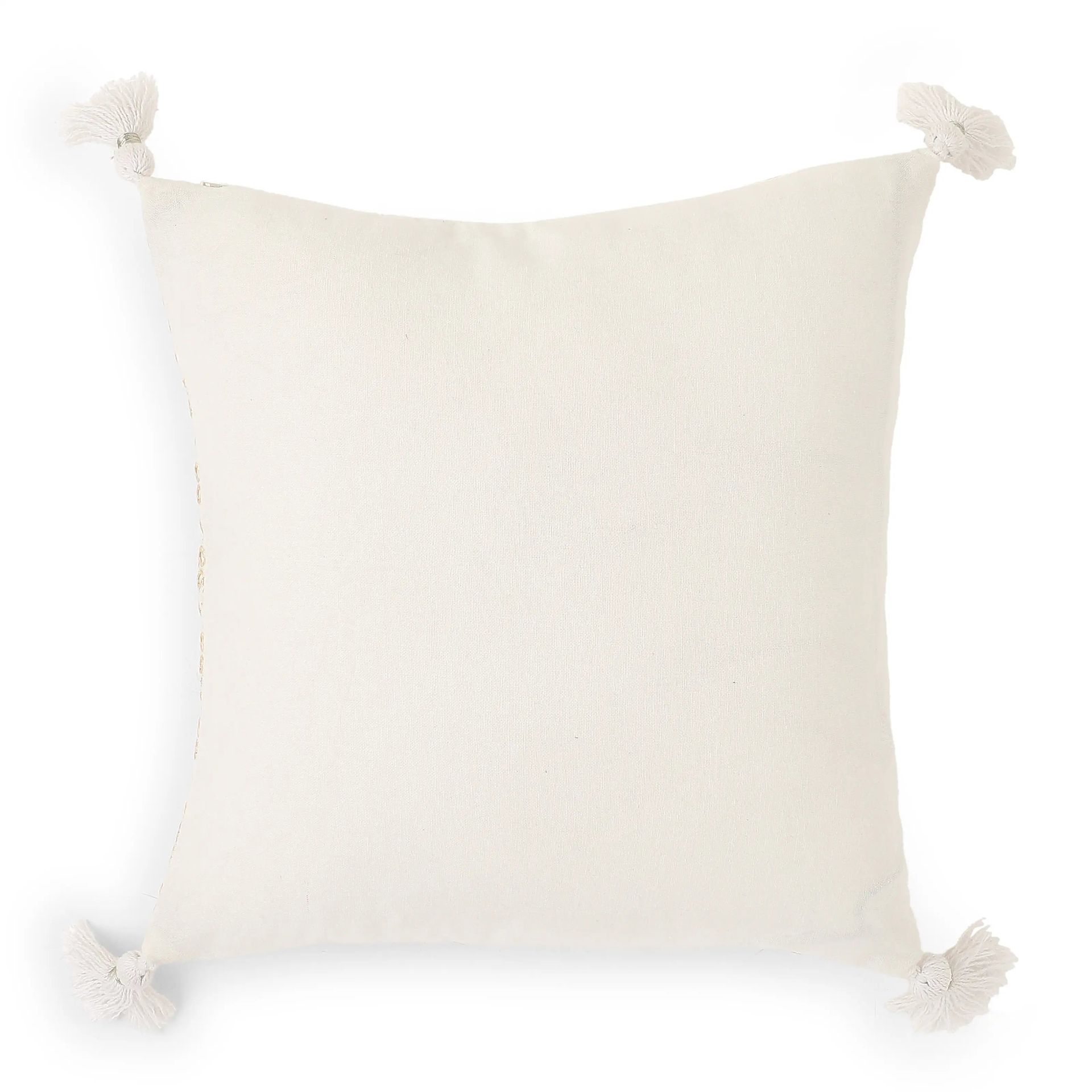 Indian Heritage Linen Blend Ivory Mist Cushion Cover | Espricia