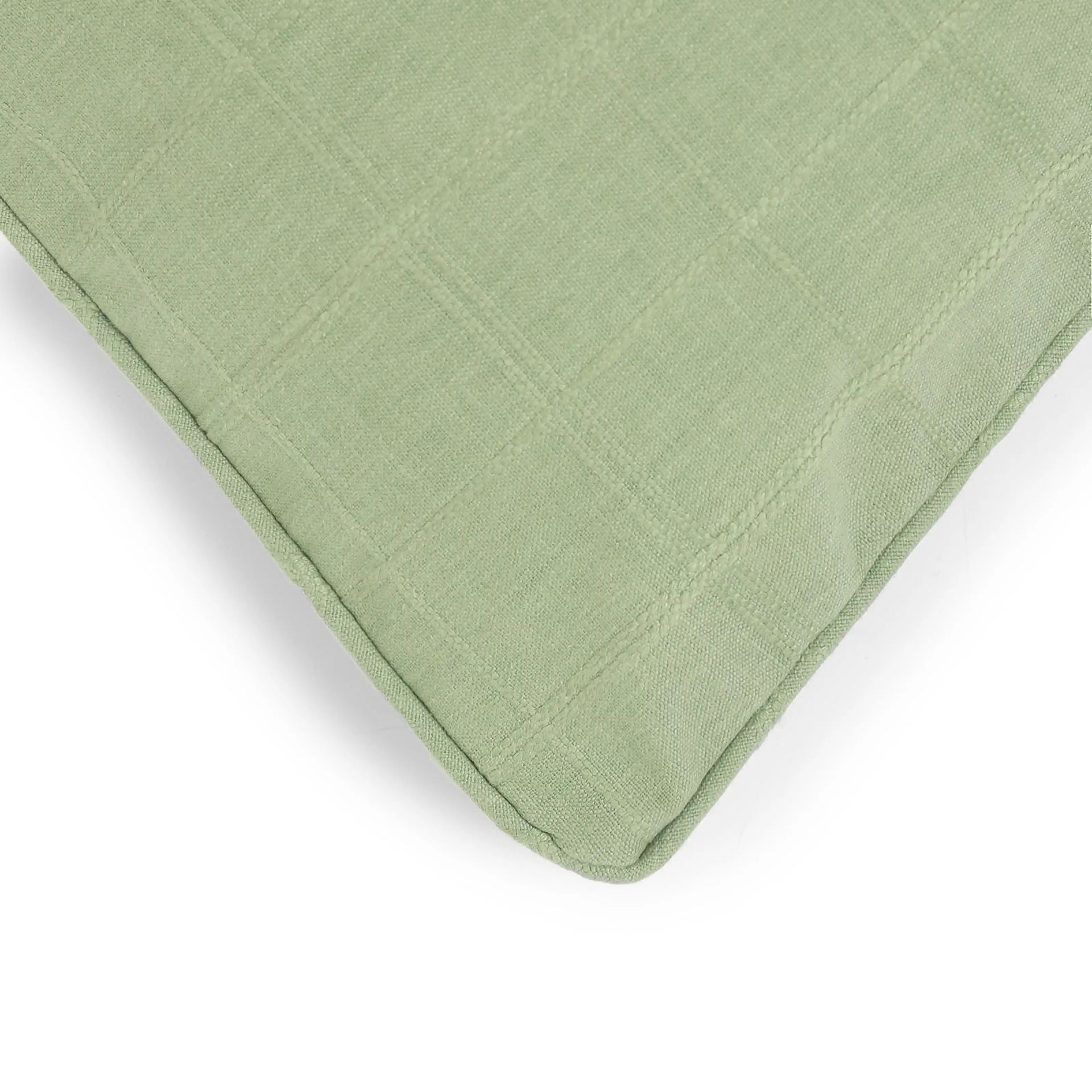 Geometric Polyester Cotton Blend Sage Cushion Cover | Espricia