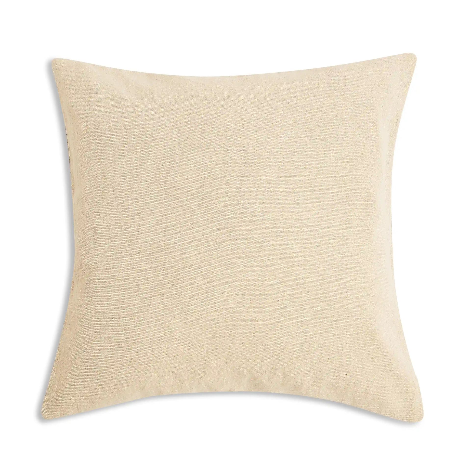 Indian Heritage 100% Cotton Soft Ecru Cushion Cover | Espricia