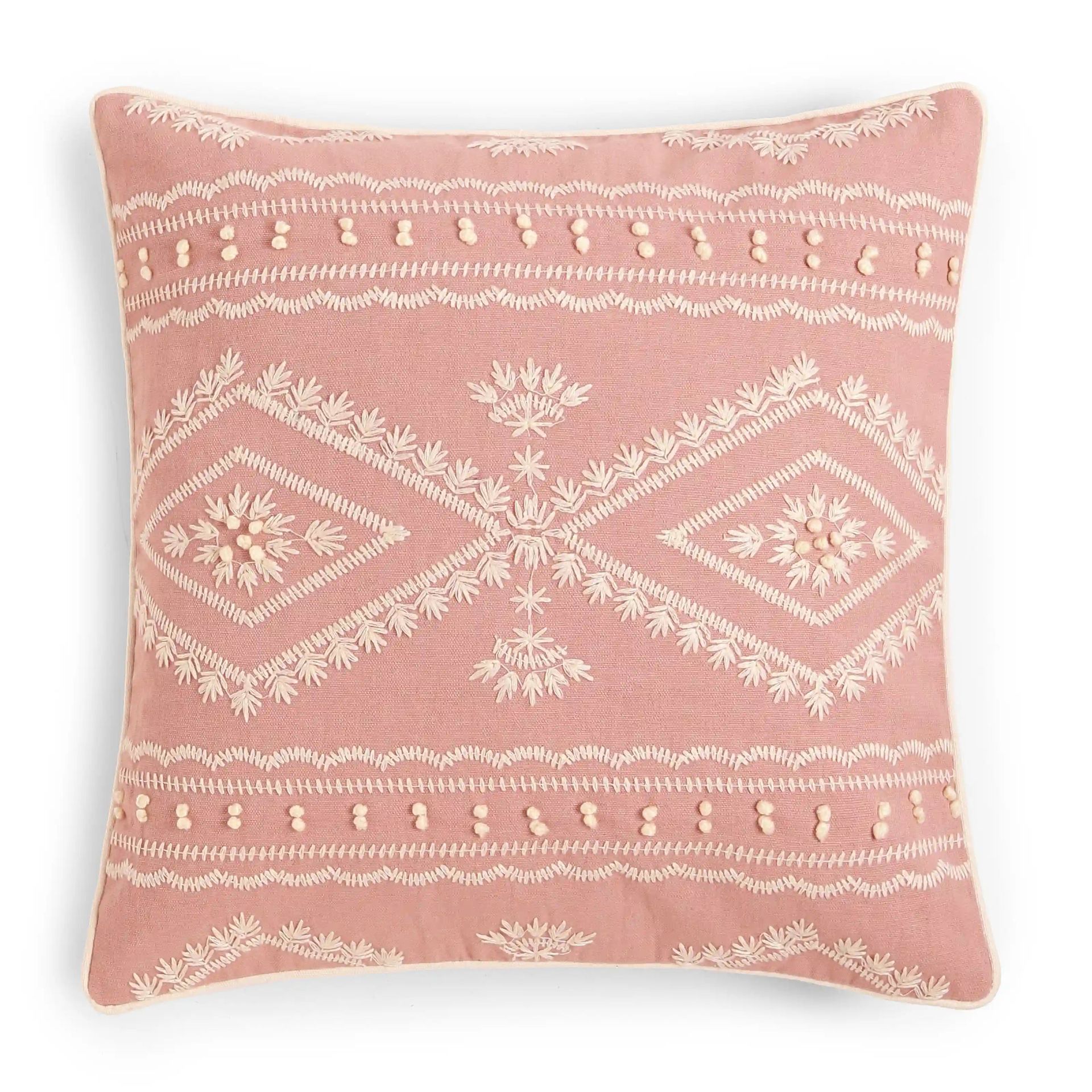 Ethnic 100% Cotton Sunset Peach Cushion Cover | Espricia