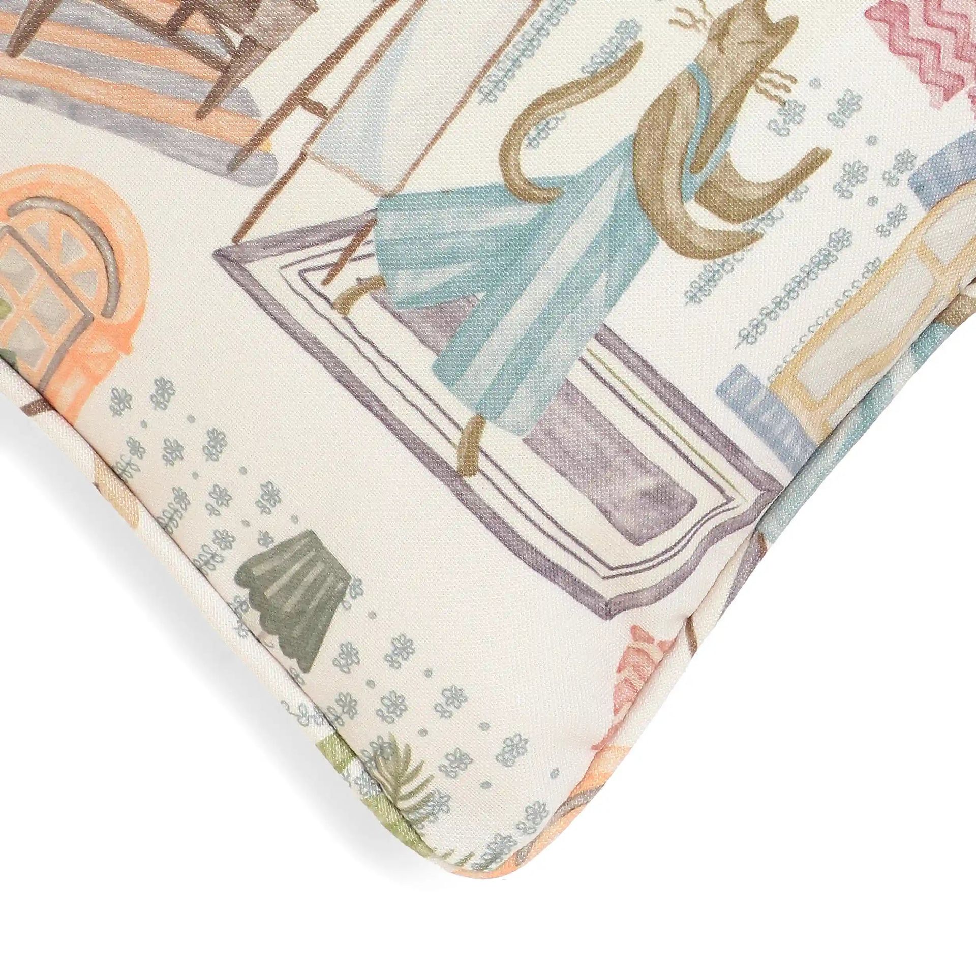 Graphic 100% Polyester Playful Fiesta Cushion Cover | Espricia