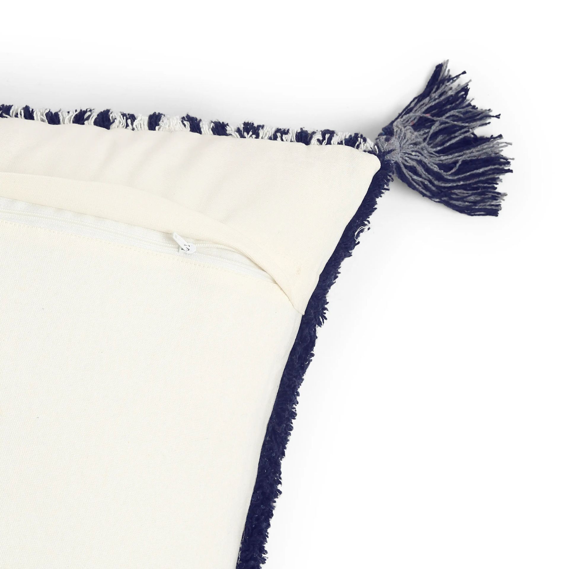 Geometric 100% Cotton Ash Cushion Cover | Vissencia
