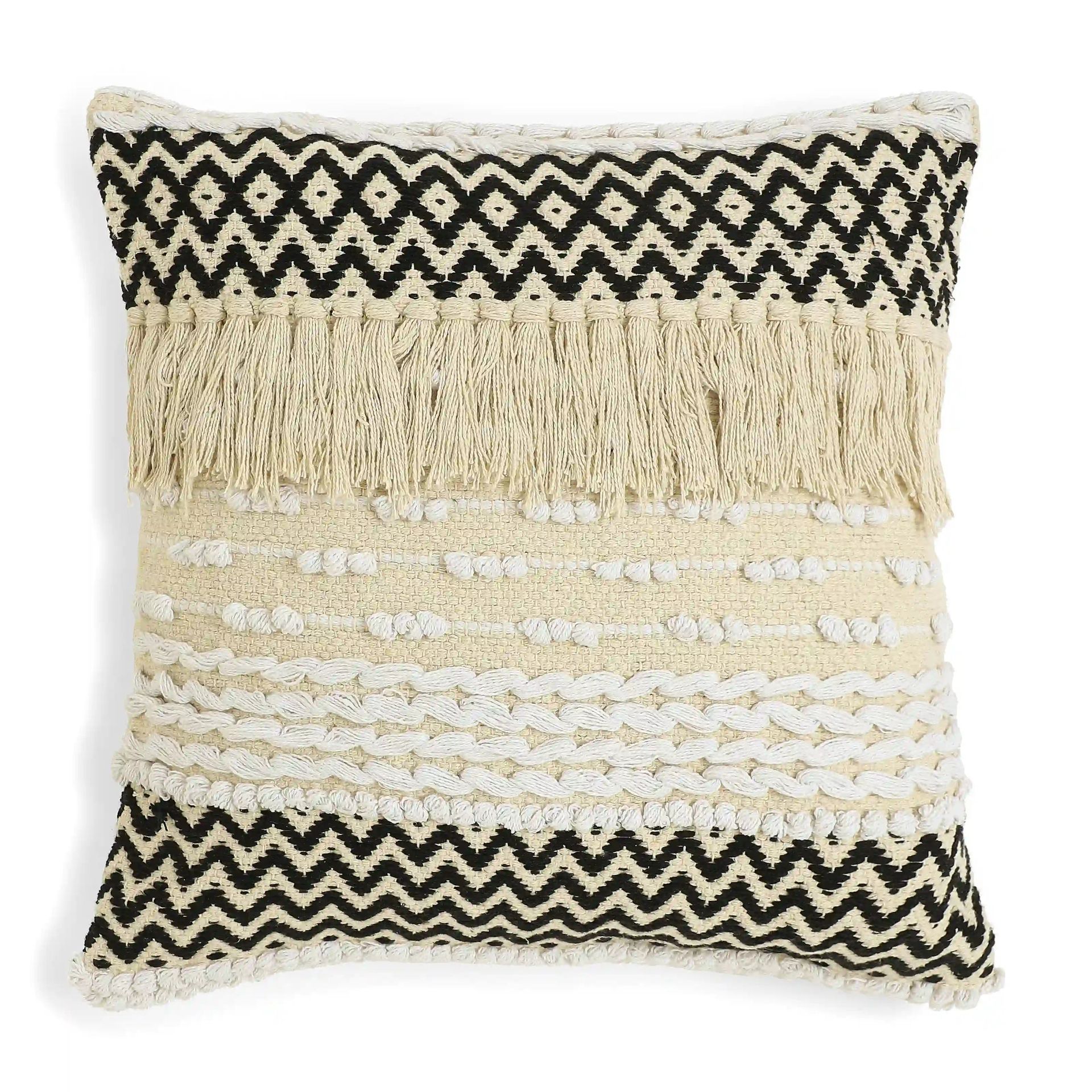 Geometric 100% Cotton Midnight Cushion Cover | Vissencia