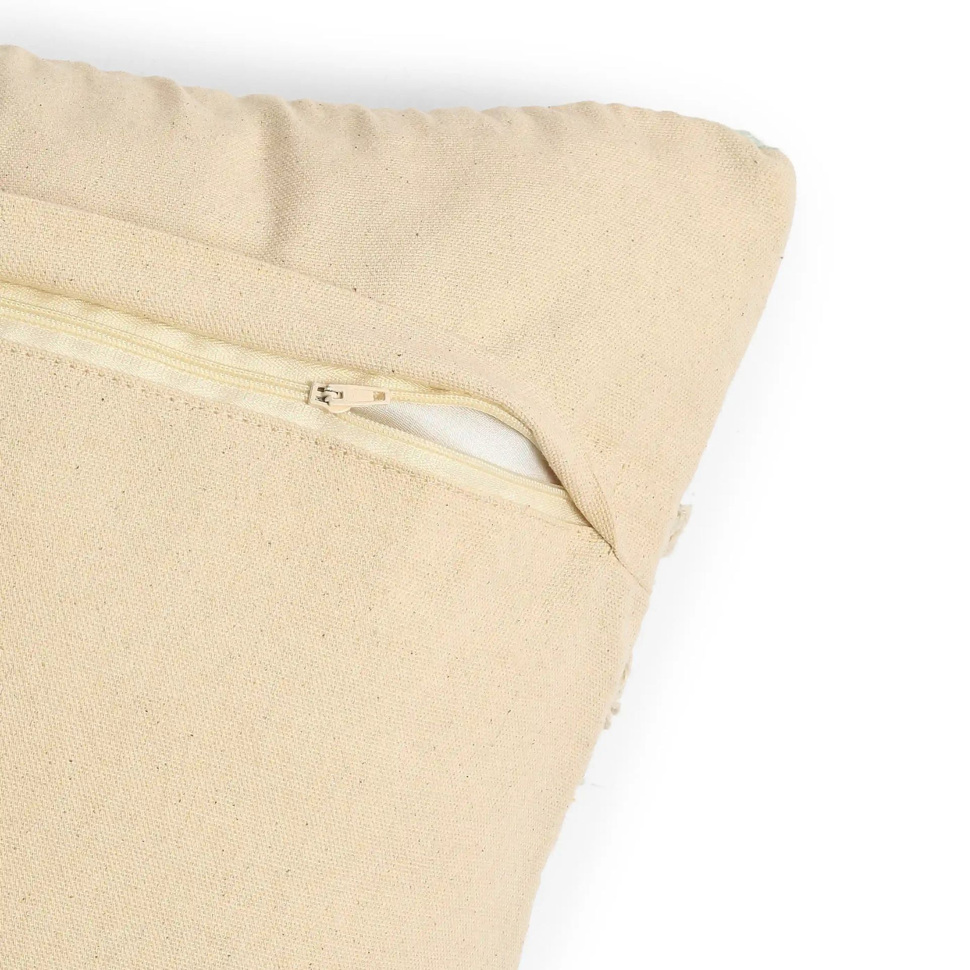 Geometric 100% Cotton Ice Grey Cushion Cover | Vissencia