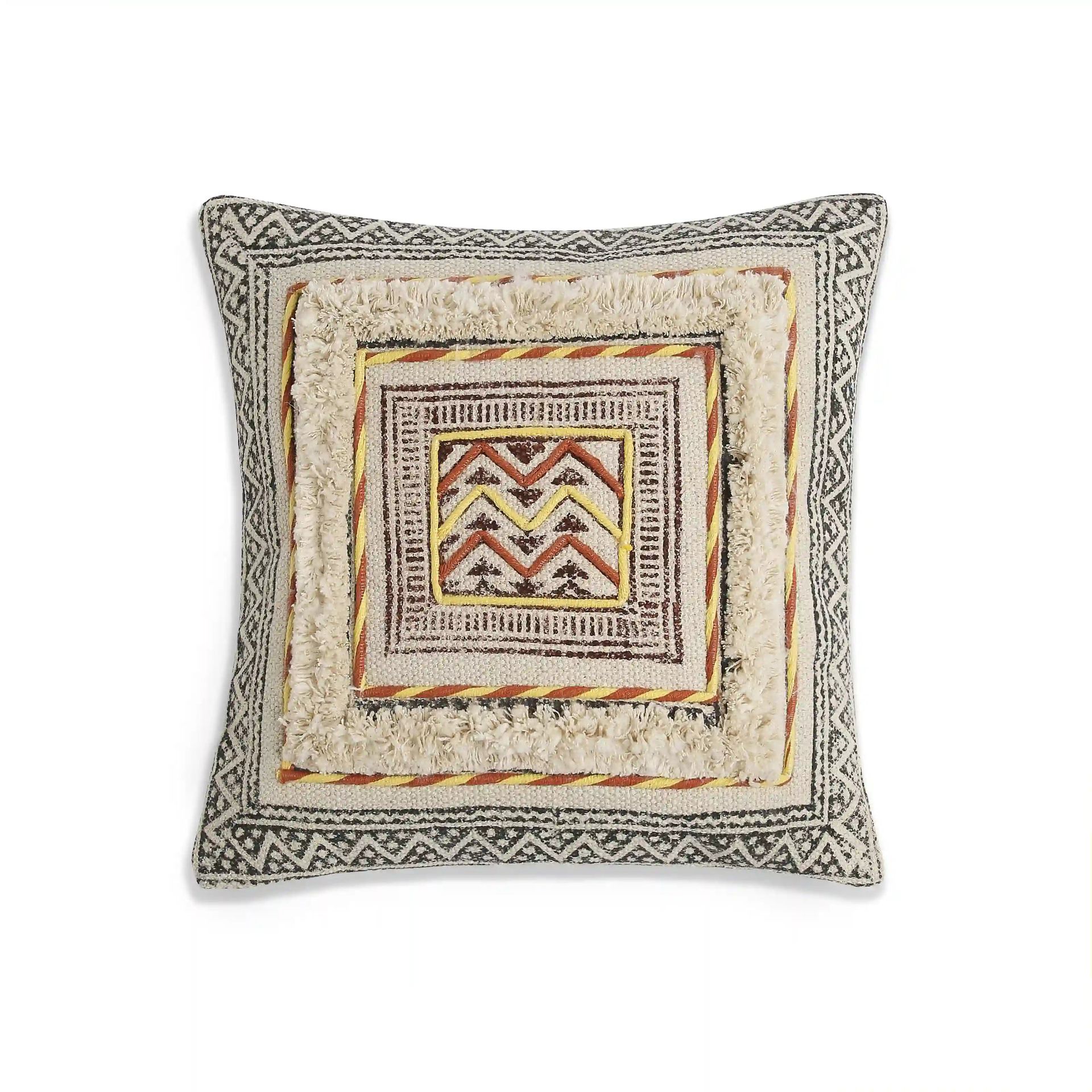 Ethnic 100% Cotton Stone Cushion Cover | Vissencia