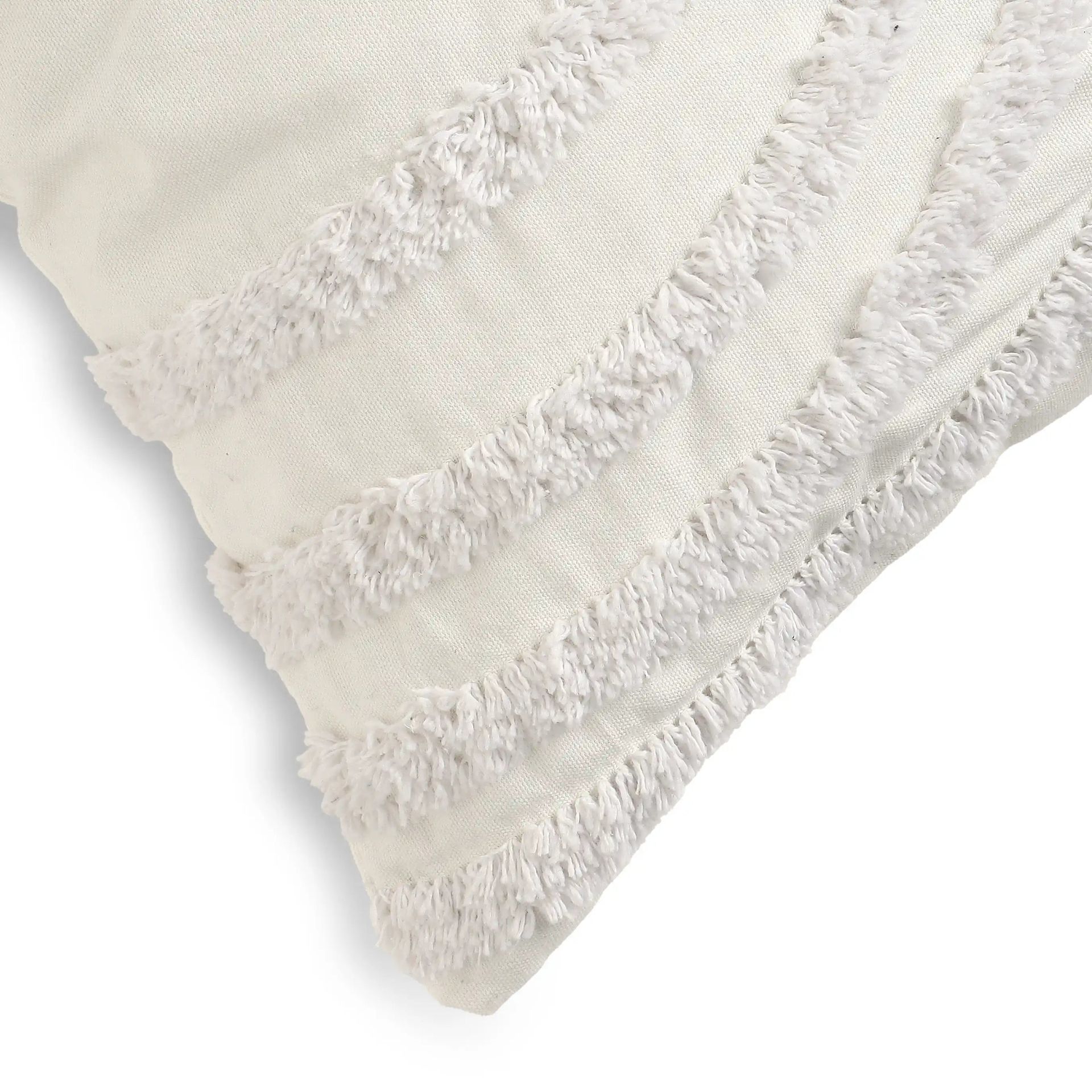 Abstract 100% Cotton Ivory Cushion Cover | Vissencia
