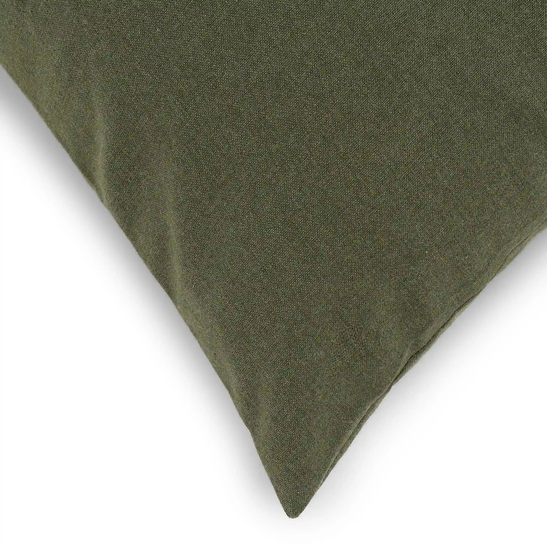 Solid Dyed 100% Cotton Herbal Green Cushion Cover | Vissencia