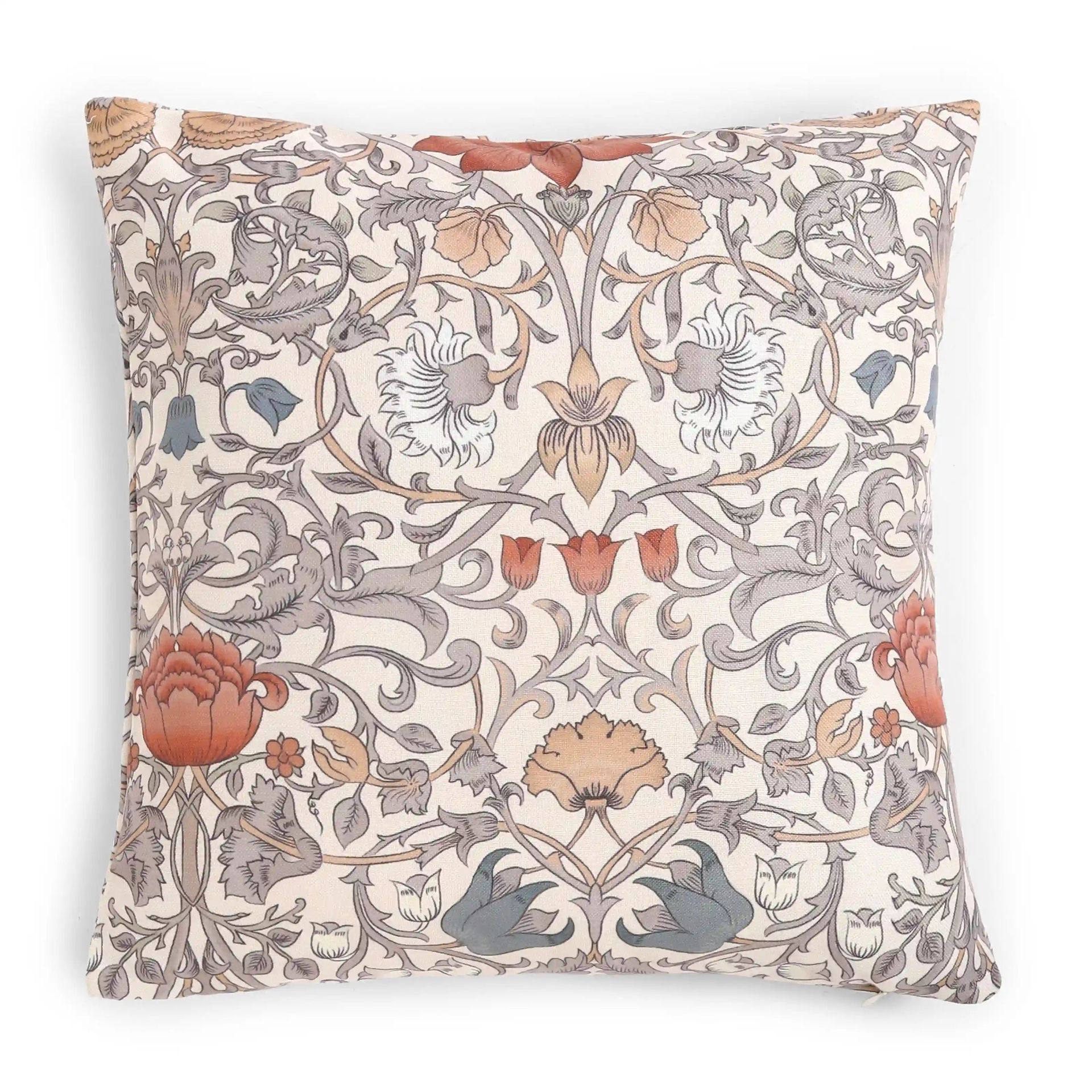 Indian Heritage 100% Polyester Rust Cushion Cover | Vissencia