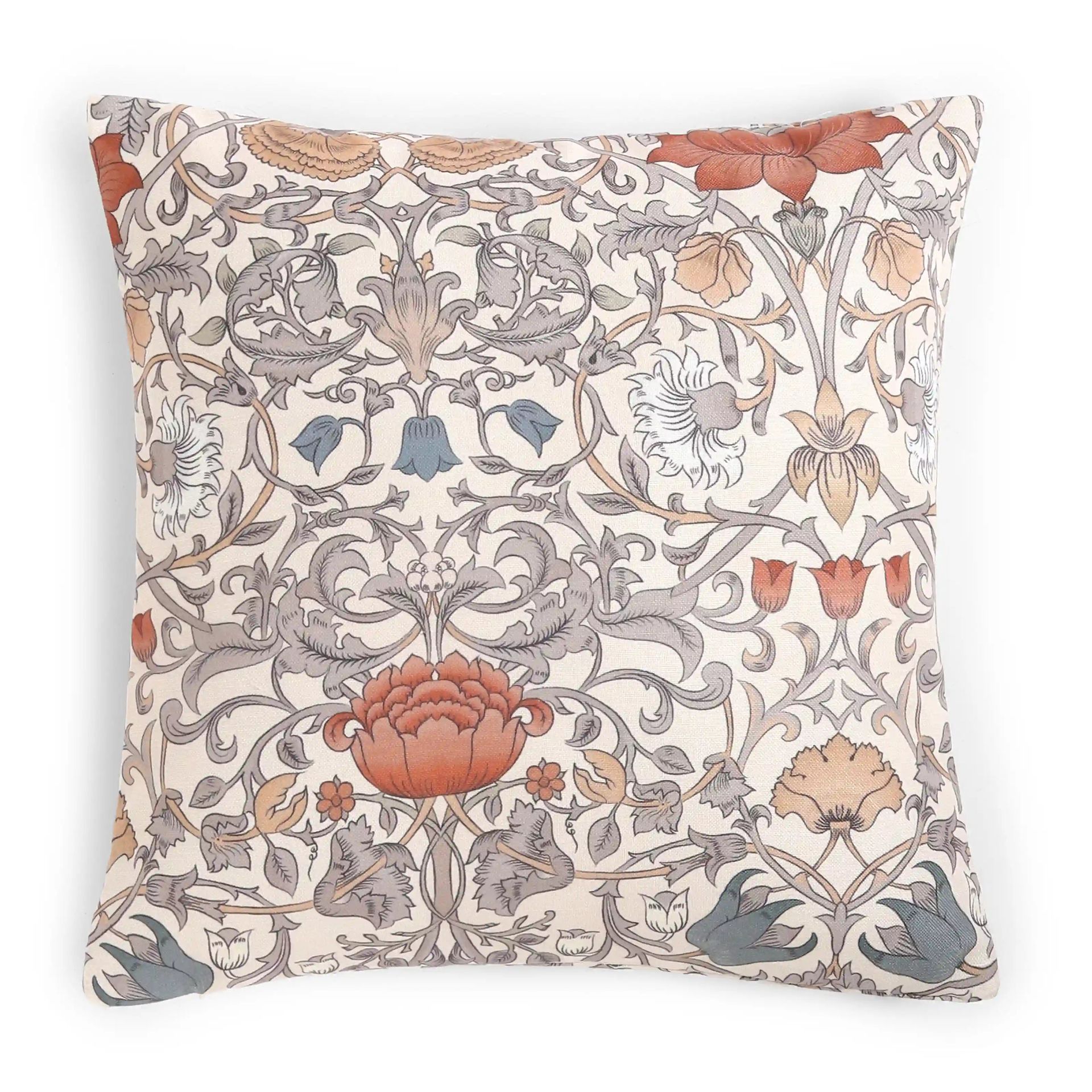 Indian Heritage 100% Polyester Rust Cushion Cover | Vissencia