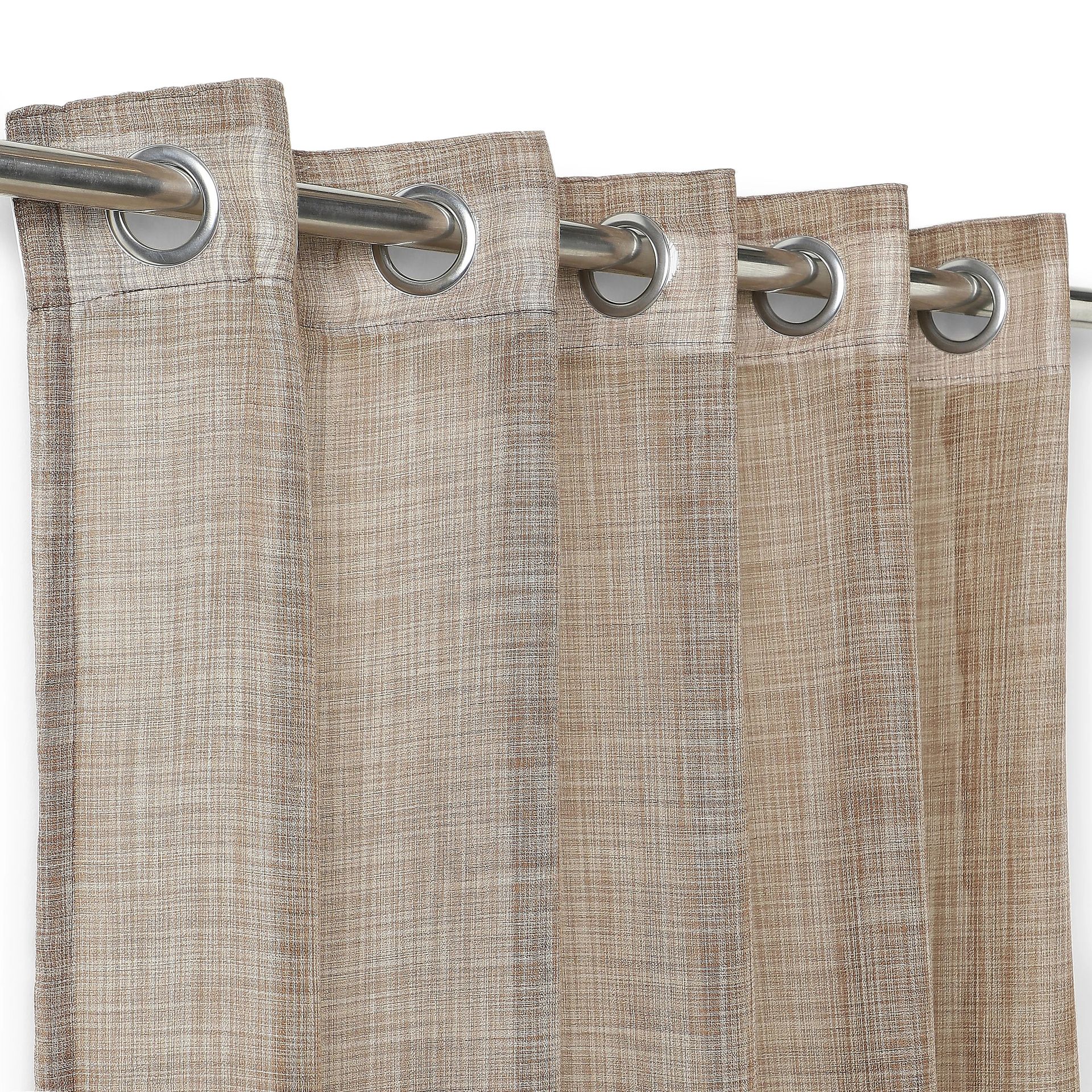 Sheer Polyester Cotton blend Espresso Set of 2 Door Curtains | Velina