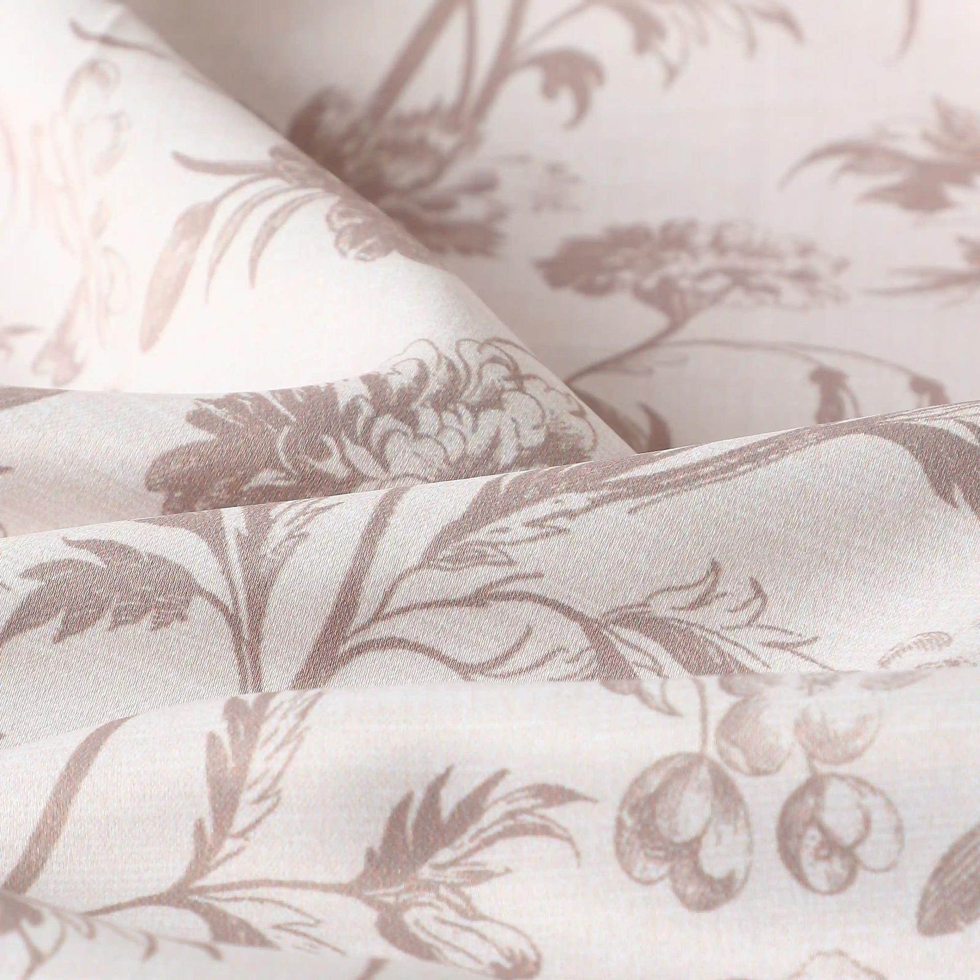 Floral 100% Polyester Walnut Set of 2 Door Curtains | Bloomshire Classic