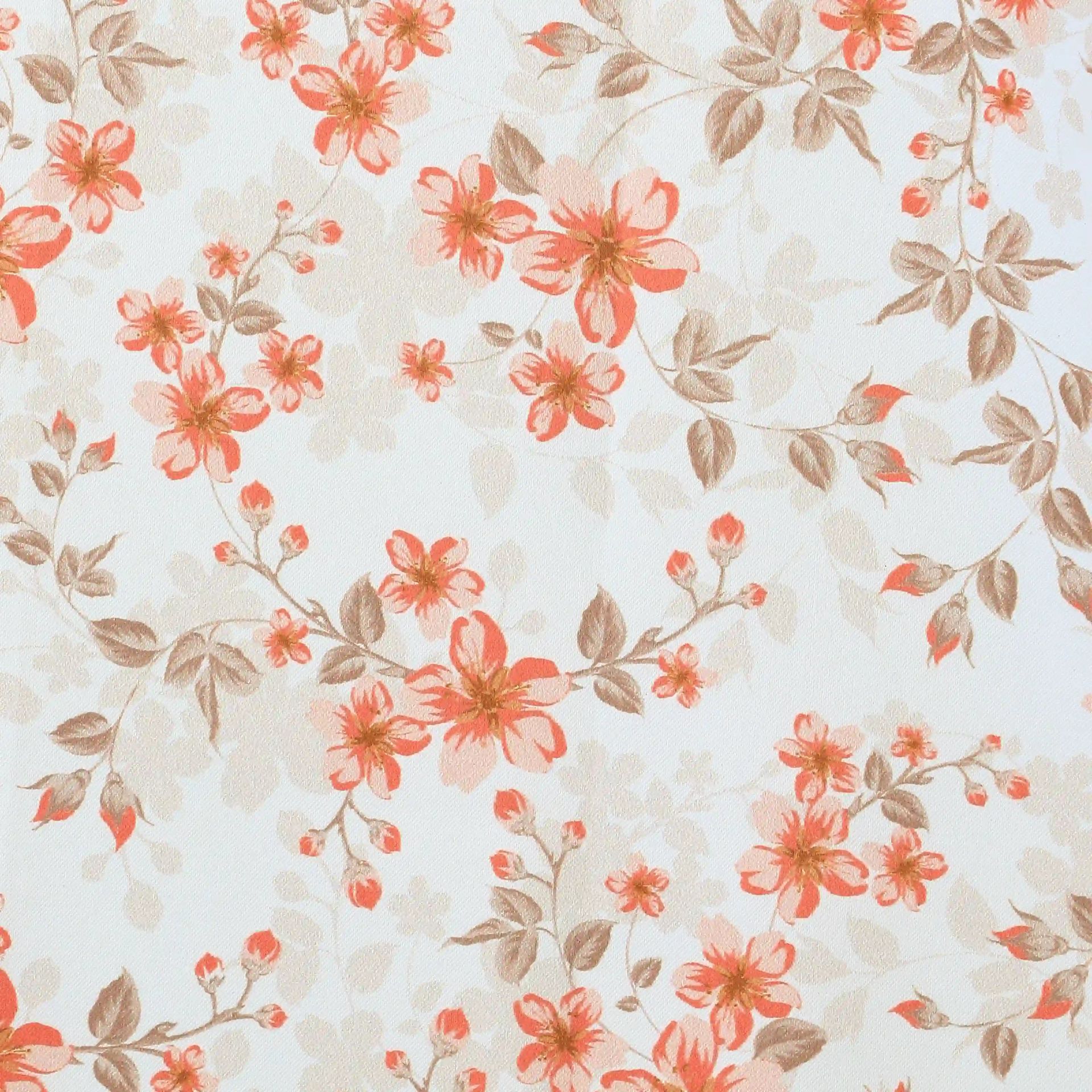 Floral 100% Polyester Burnt Ruby Set of 2 Window Curtains | Bloomshire Classic