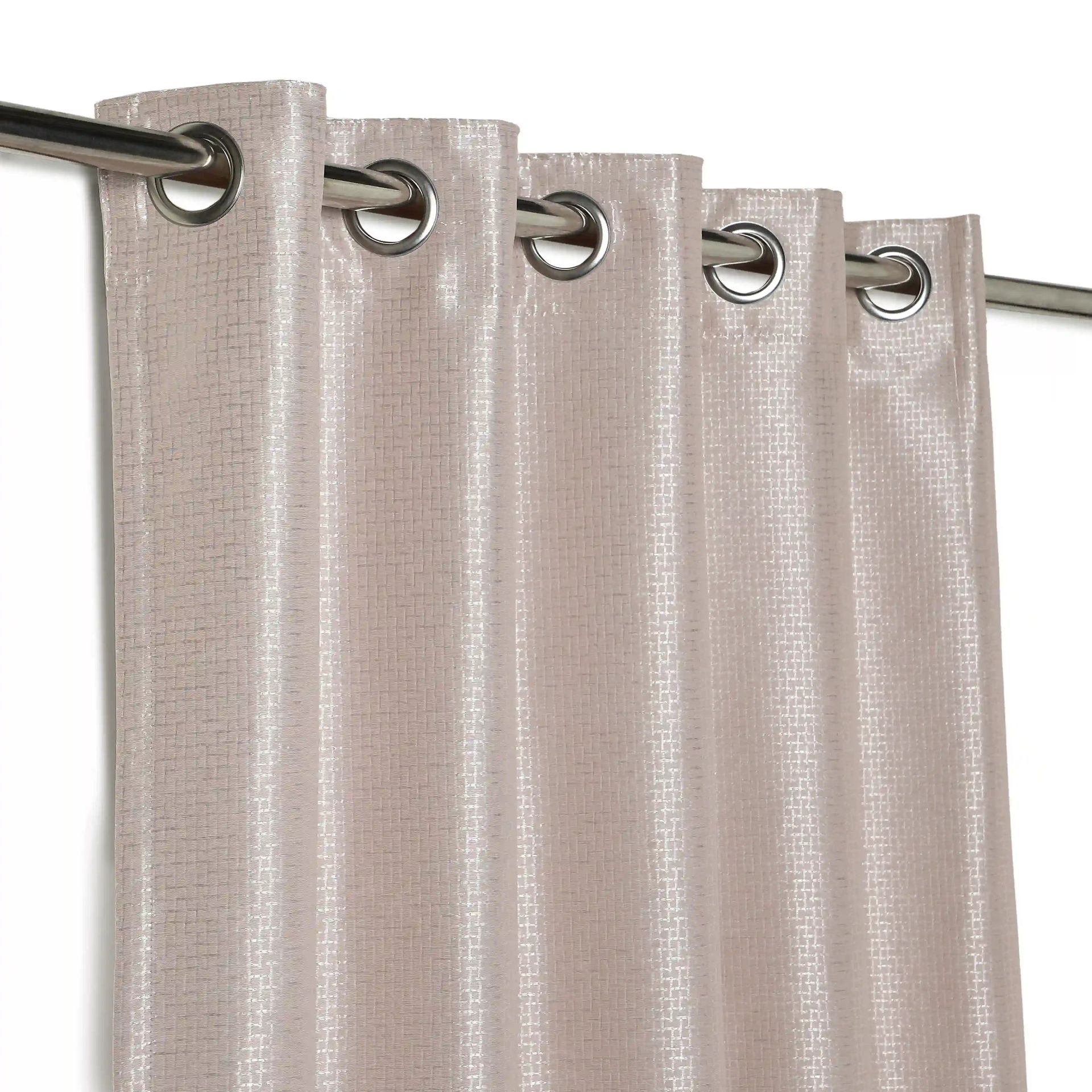 Solid Dyed Polyester Cotton blend Misty Rose Set of 2 Long Door Curtains | Pelushe
