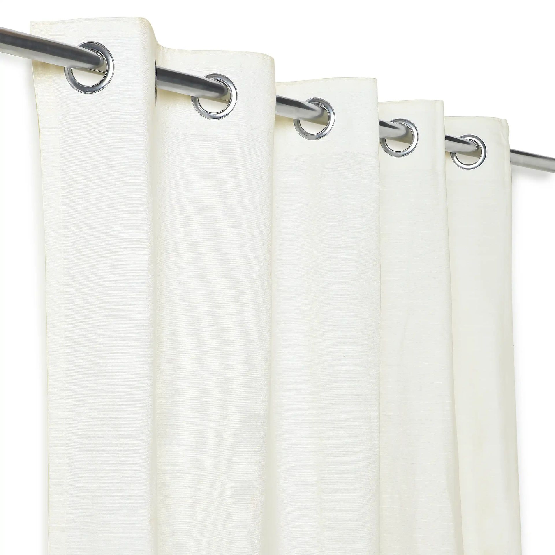 Solid Dyed Cotton Polyester blend Cream Set of 2 Window Curtains | Paleto