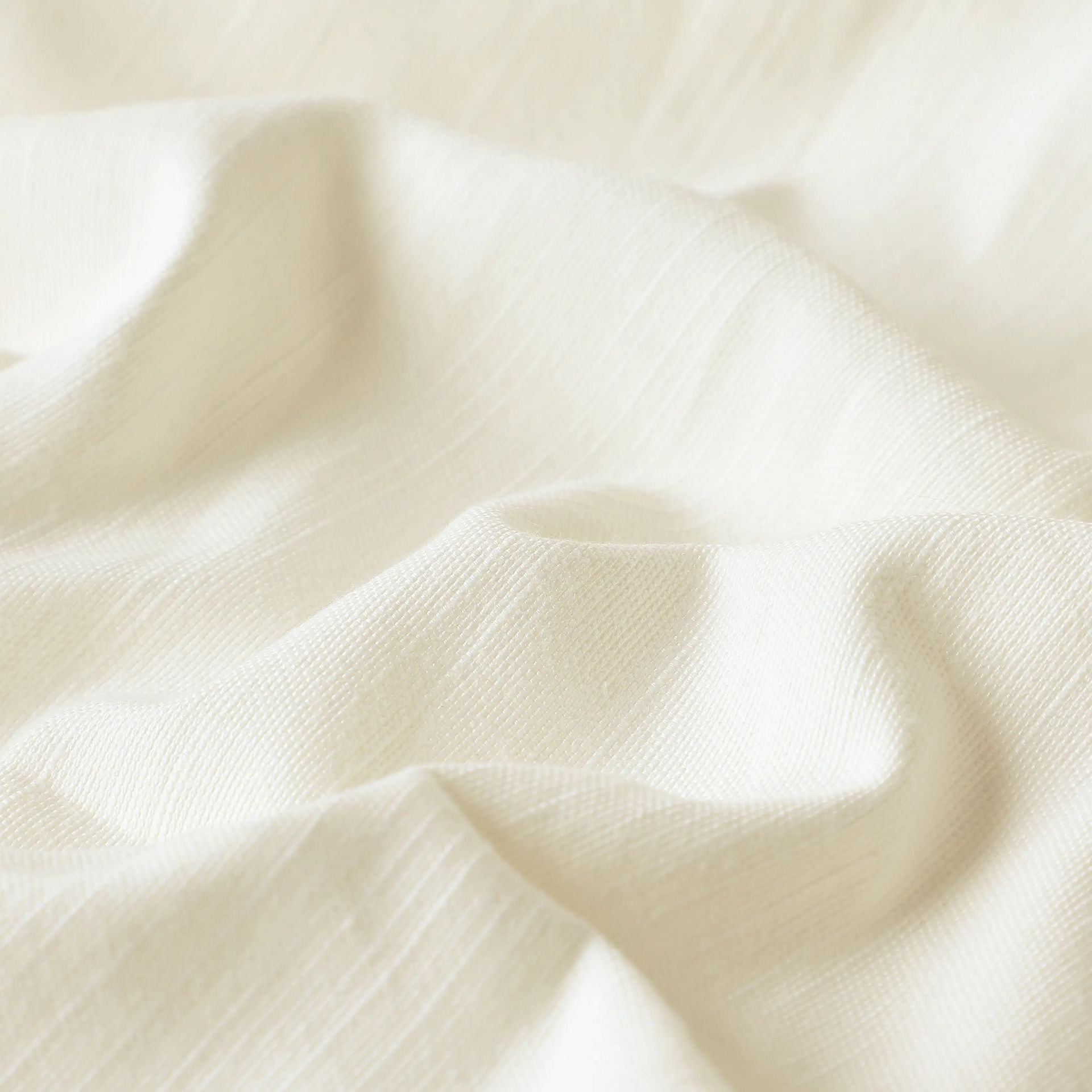 Solid Dyed Cotton Polyester blend Cream Set of 2 Window Curtains | Paleto